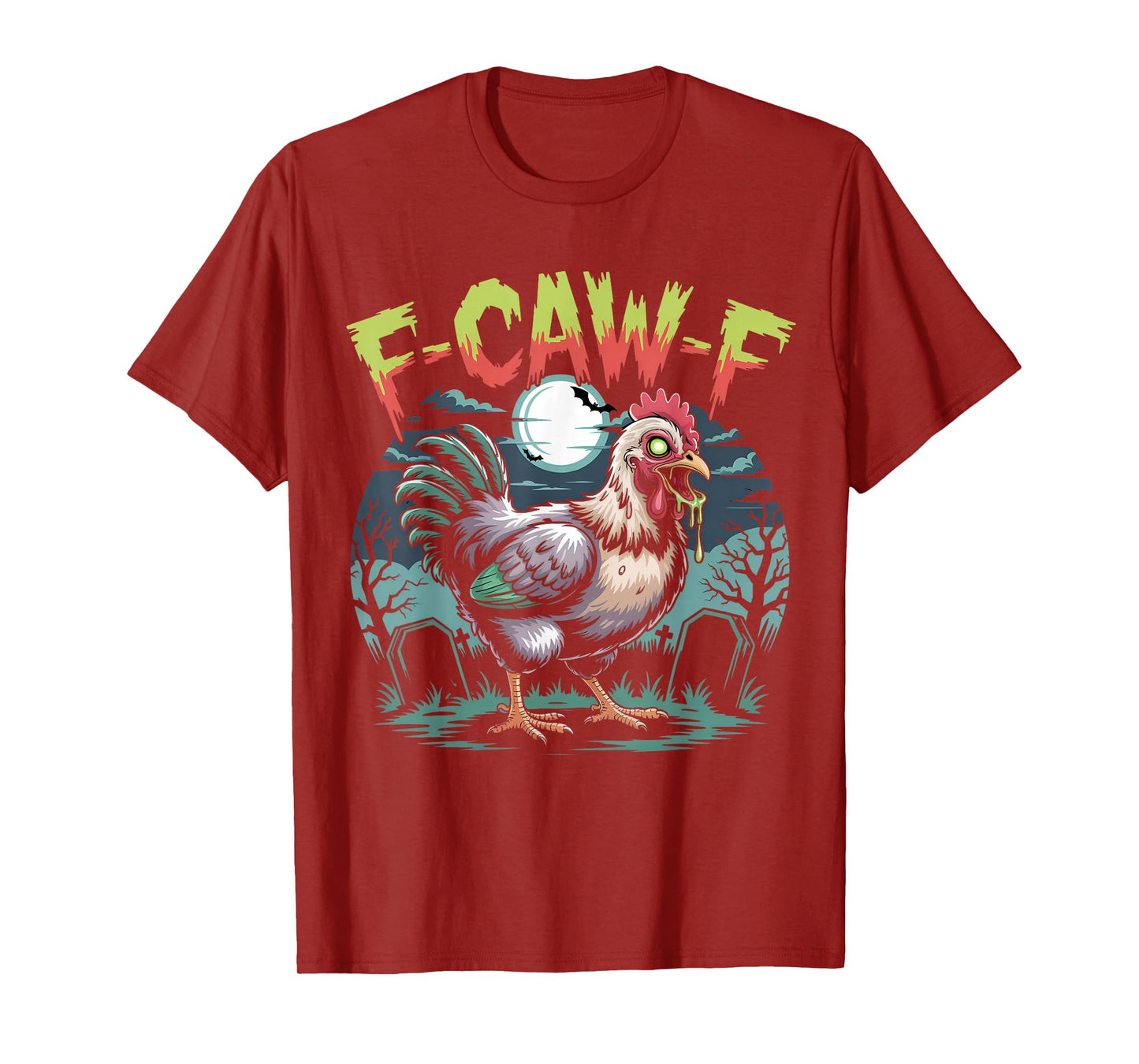 F-Caw-F Funny Chicken Humor F-Caw-F Quote Rooster Meme Retro T-Shirt