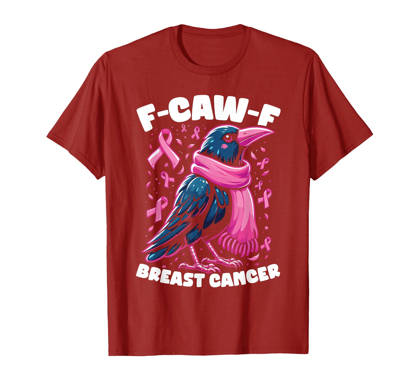 F-Caw-F Breast Cancer Awareness Black Crow T-Shirt