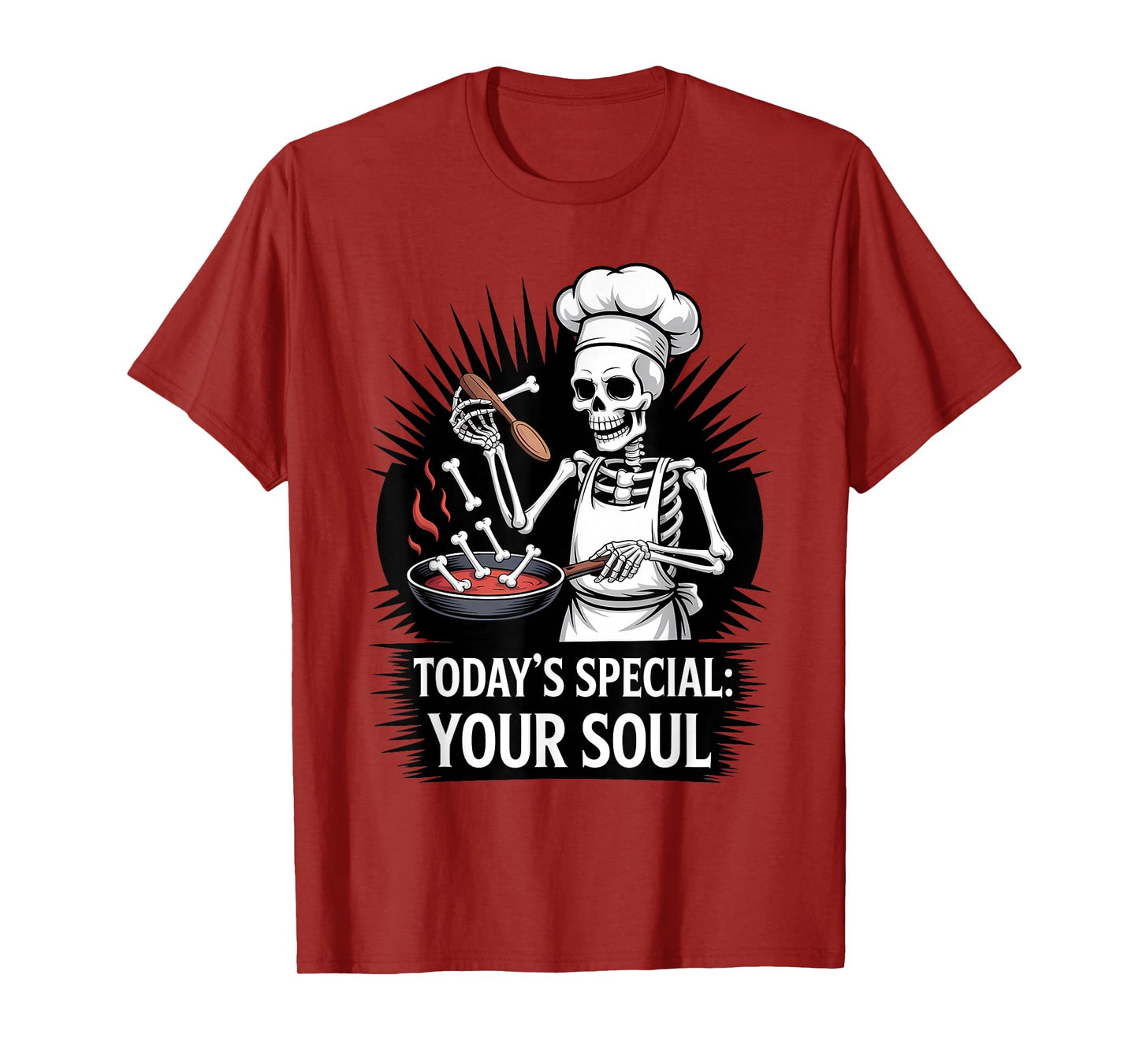 Skeleton Chef Halloween Spooky Funny Cooking T-Shirt