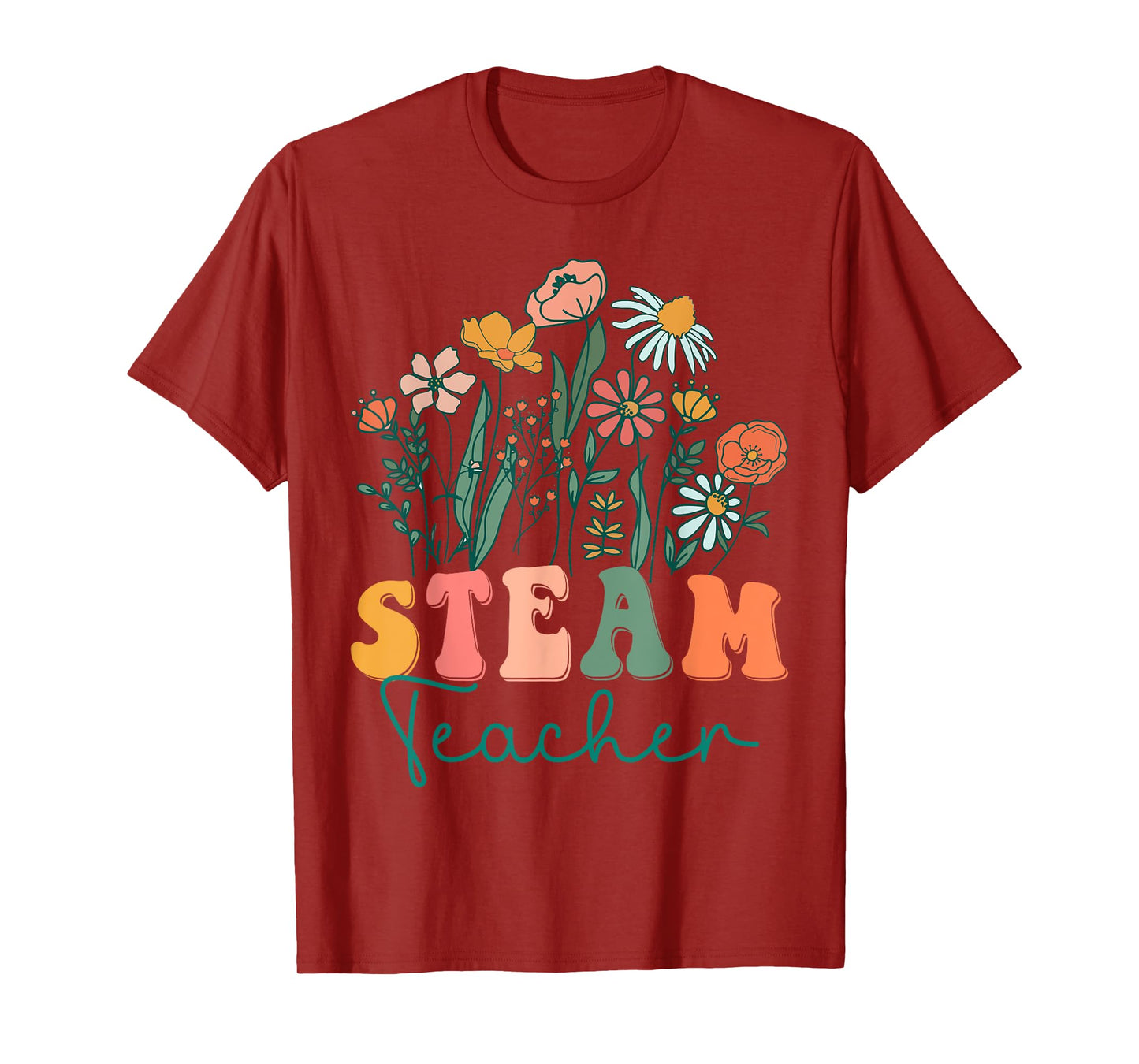 Groovy Wildflower Steam Teacher Tees T-Shirt for Men Women