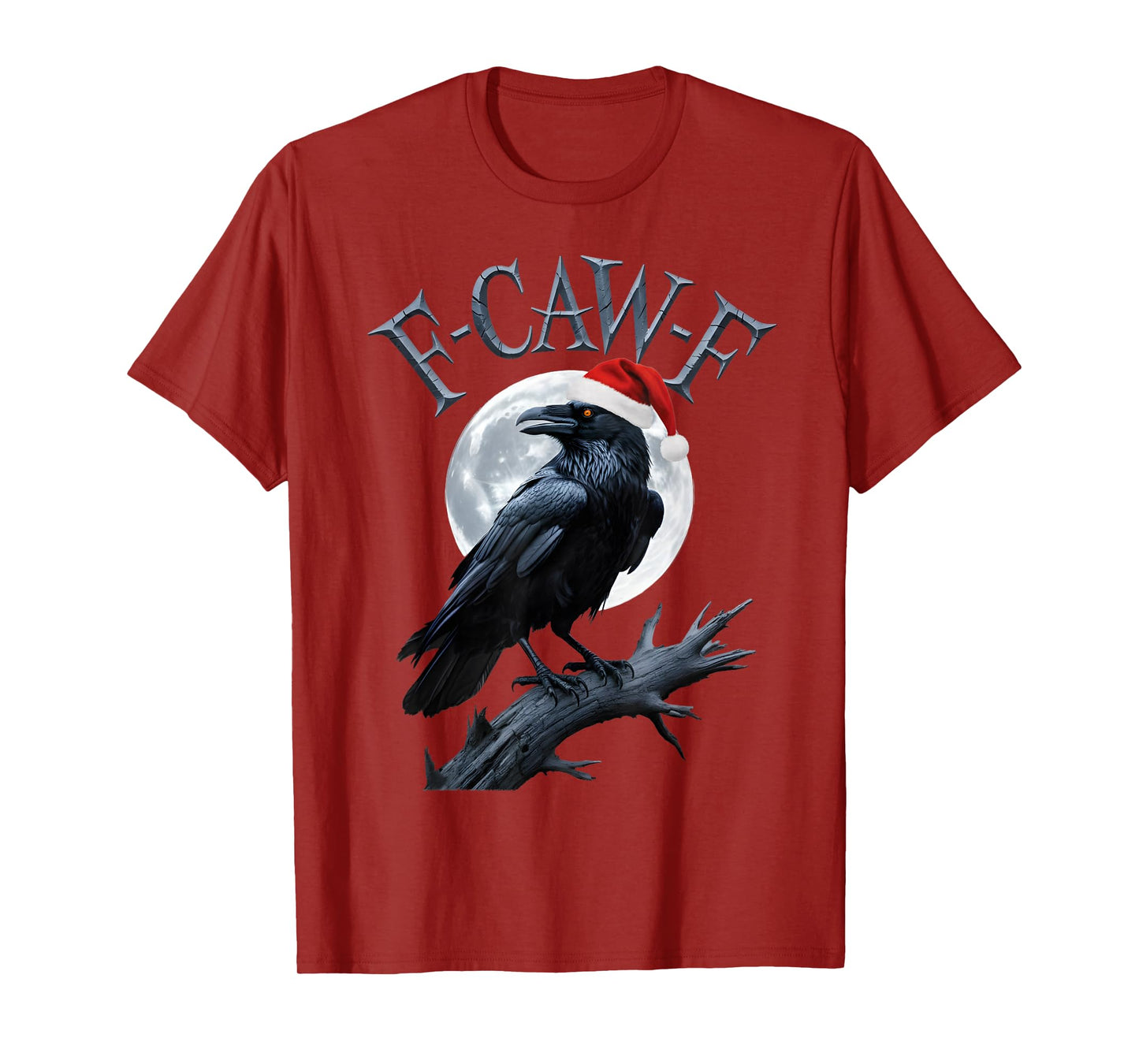 Funny Crow F-CAW-F Black Bird Gothic Christmas Santa Hat T-Shirt