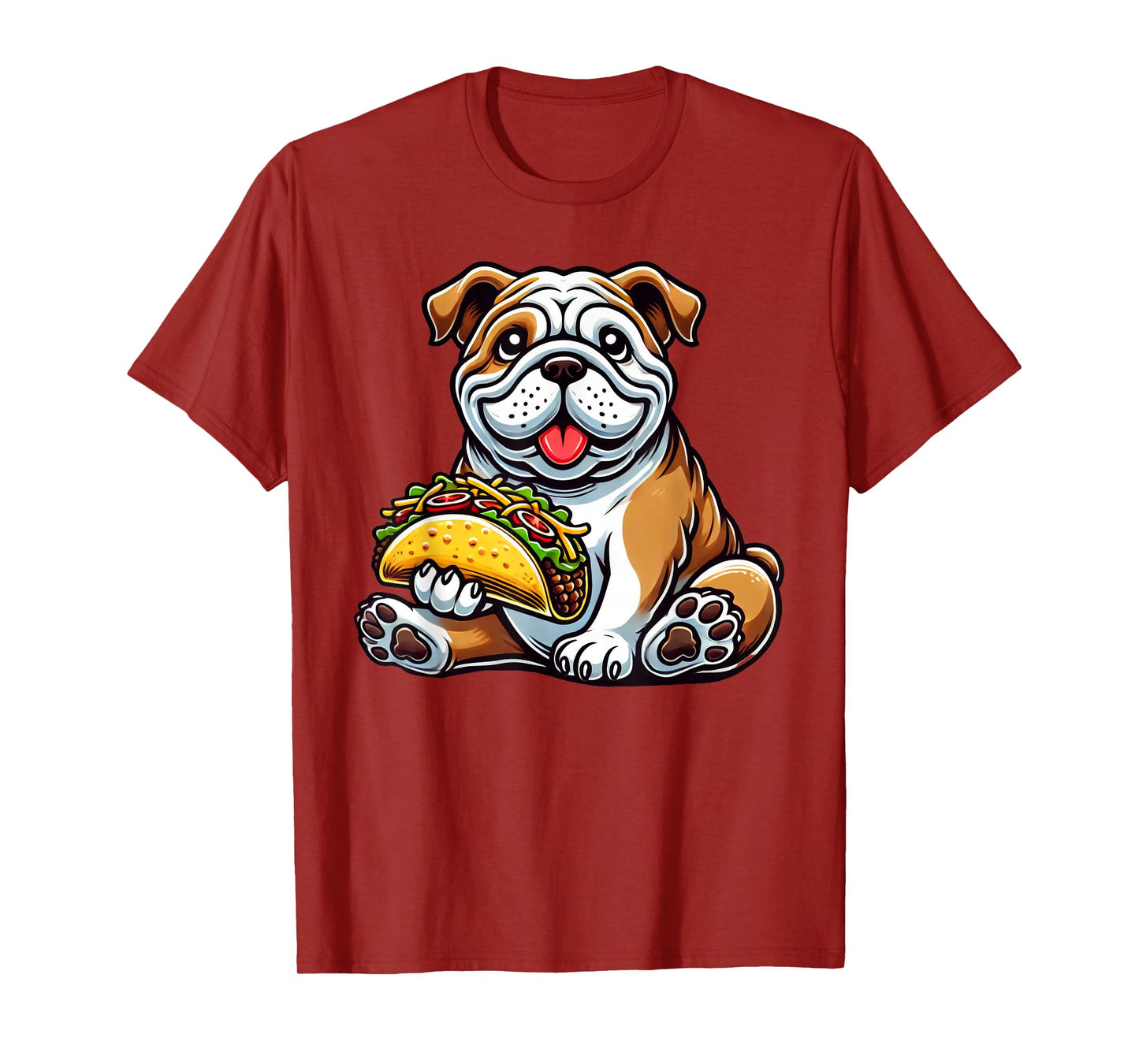 English Bulldog Dog Eating Taco T-Shirt