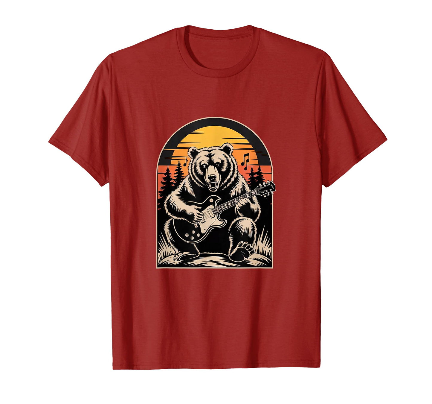 Sunset Strings - Bear Guitar Silhouette Tee T-Shirt