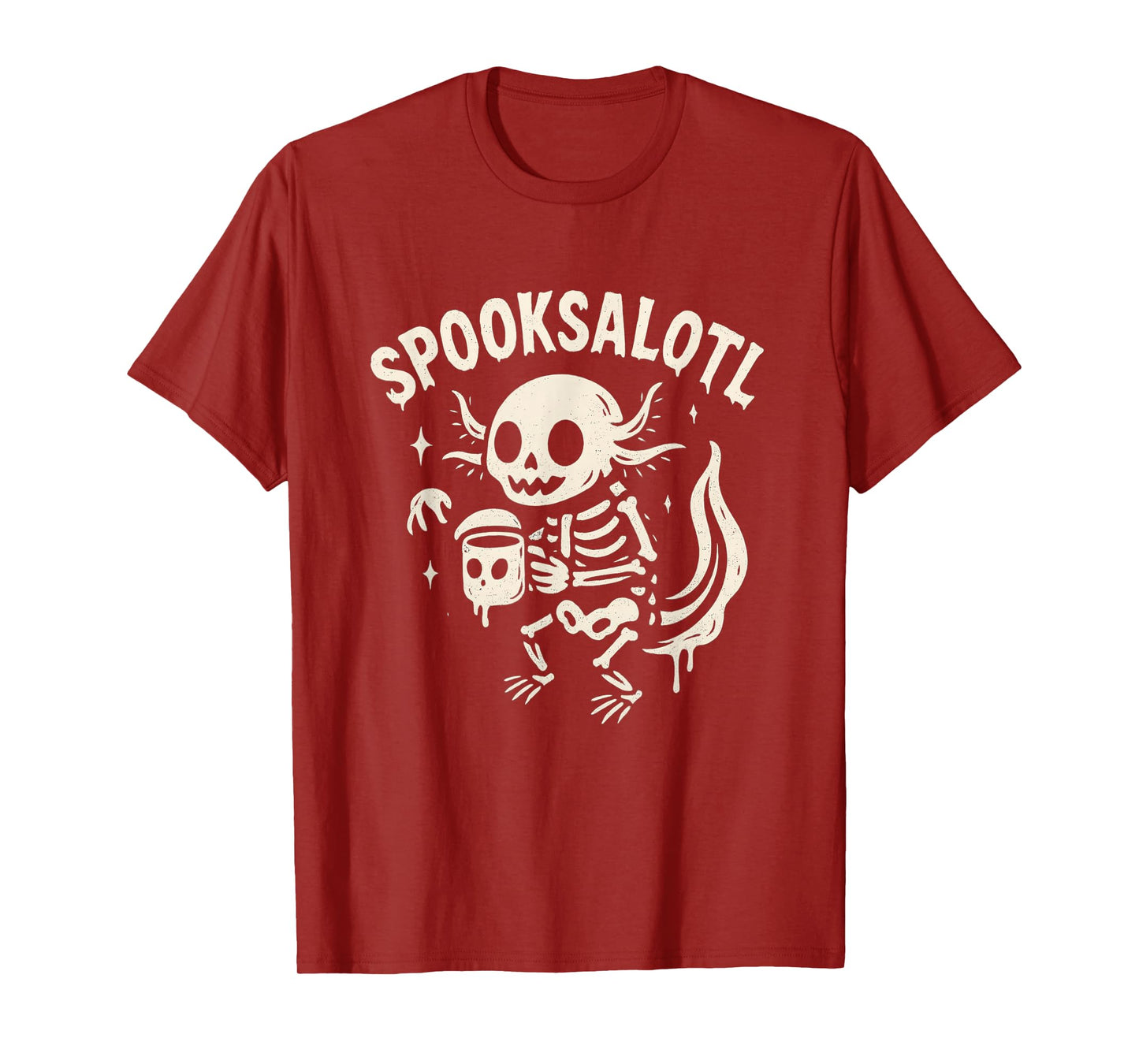 Spooksalotl Skeleton Axolotl T-Shirt