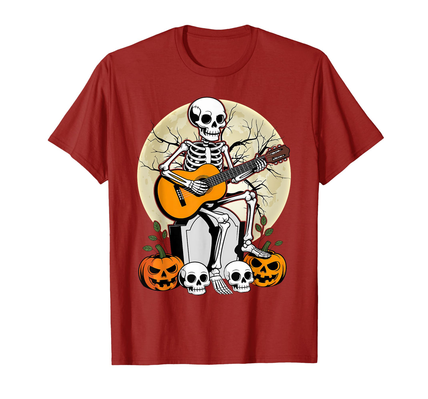 Halloween Skeleton Playing Guitar T-Shirt