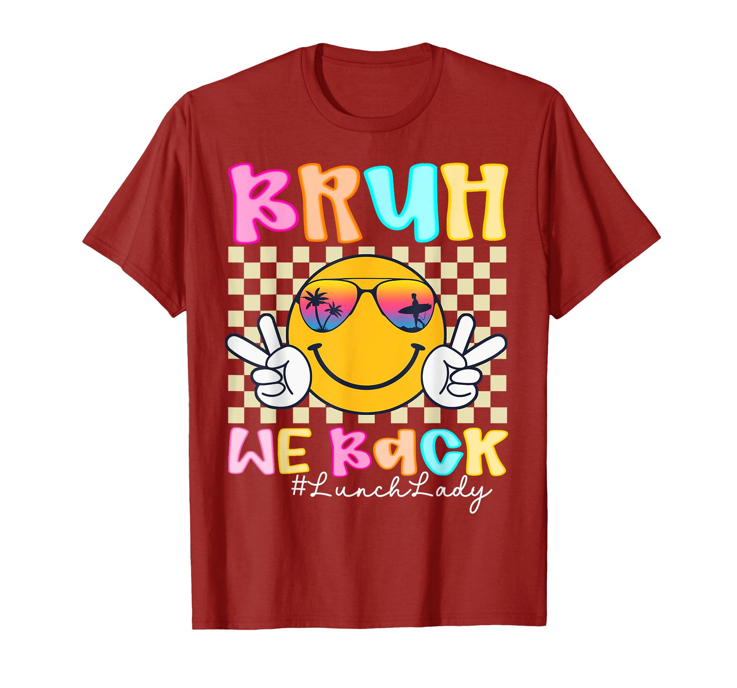 HUGvyn Back To School: Bruh We Back Lunch Lady Teachers Kids T-Shirt