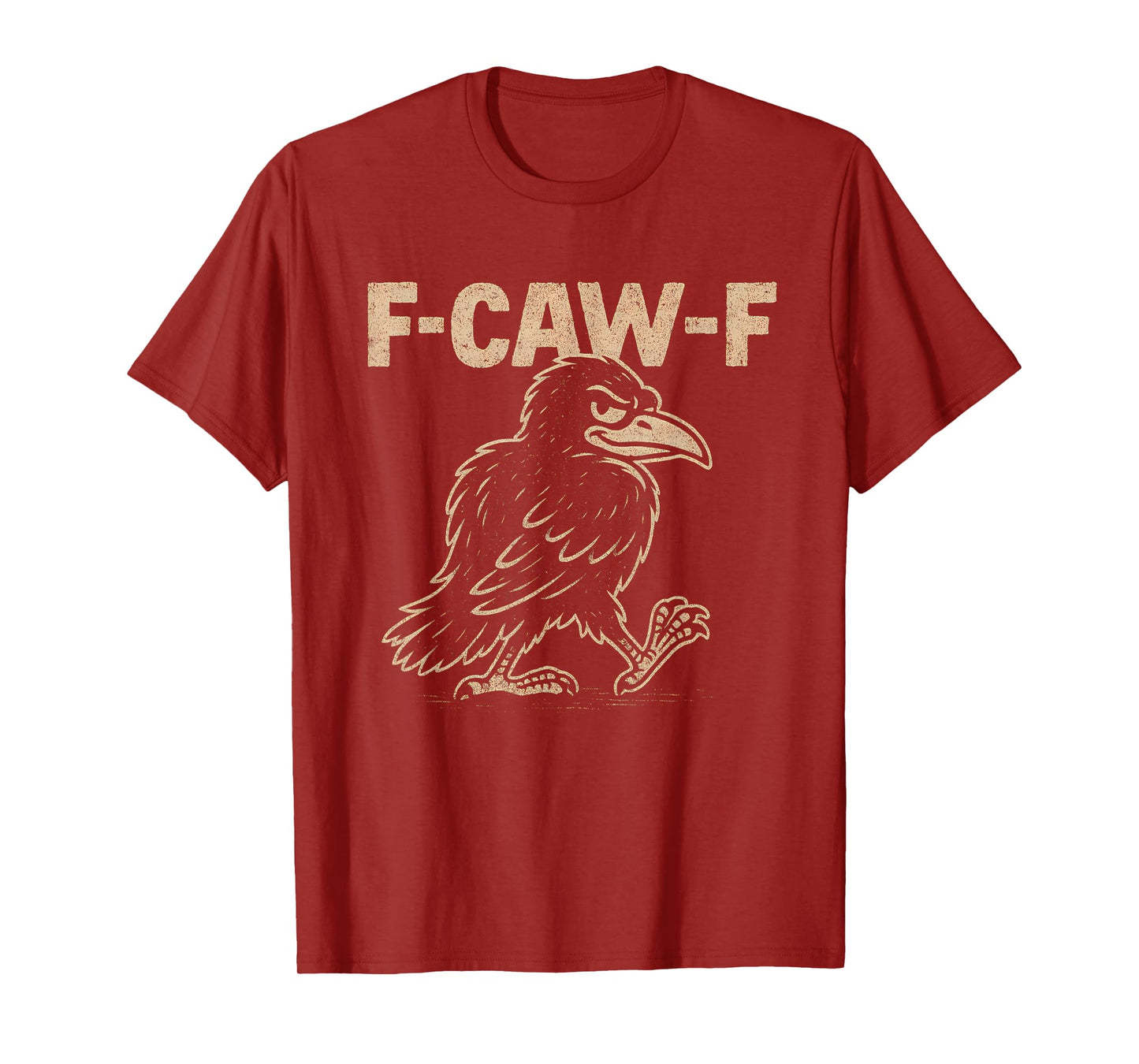 Crow F-Caw-F Black Raven fcawf Bird Fawk Off Gothic Funny T-Shirt