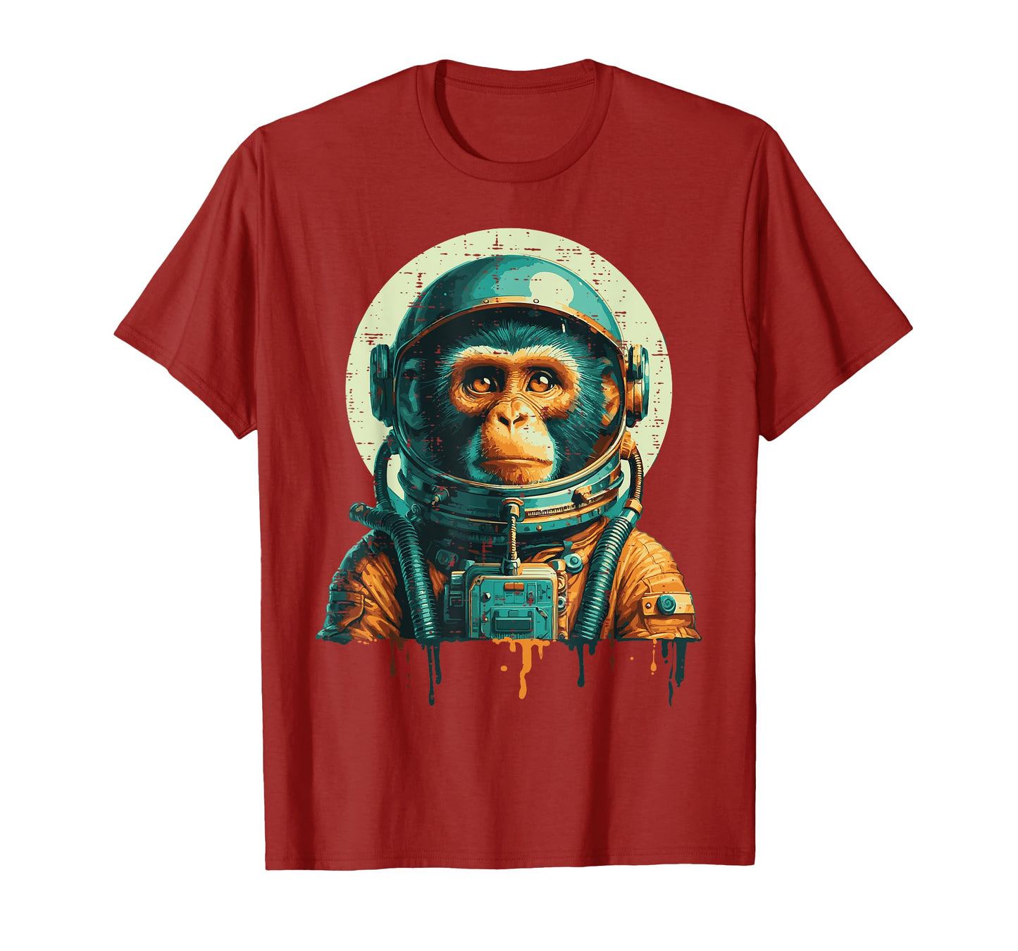Astronaut Monkey Vintage Space Chimp Spaceman Kids Men Women T-Shirt