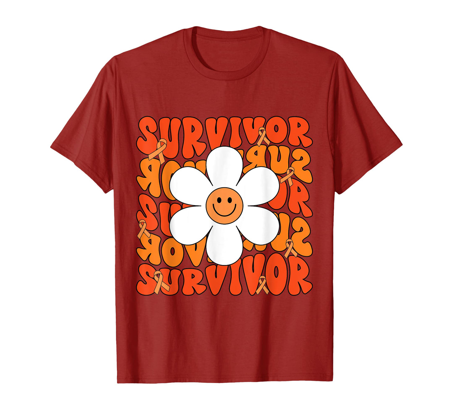 Leukemia Cancer Orange Ribbon Leukemia Cancer Survivor T-Shirt