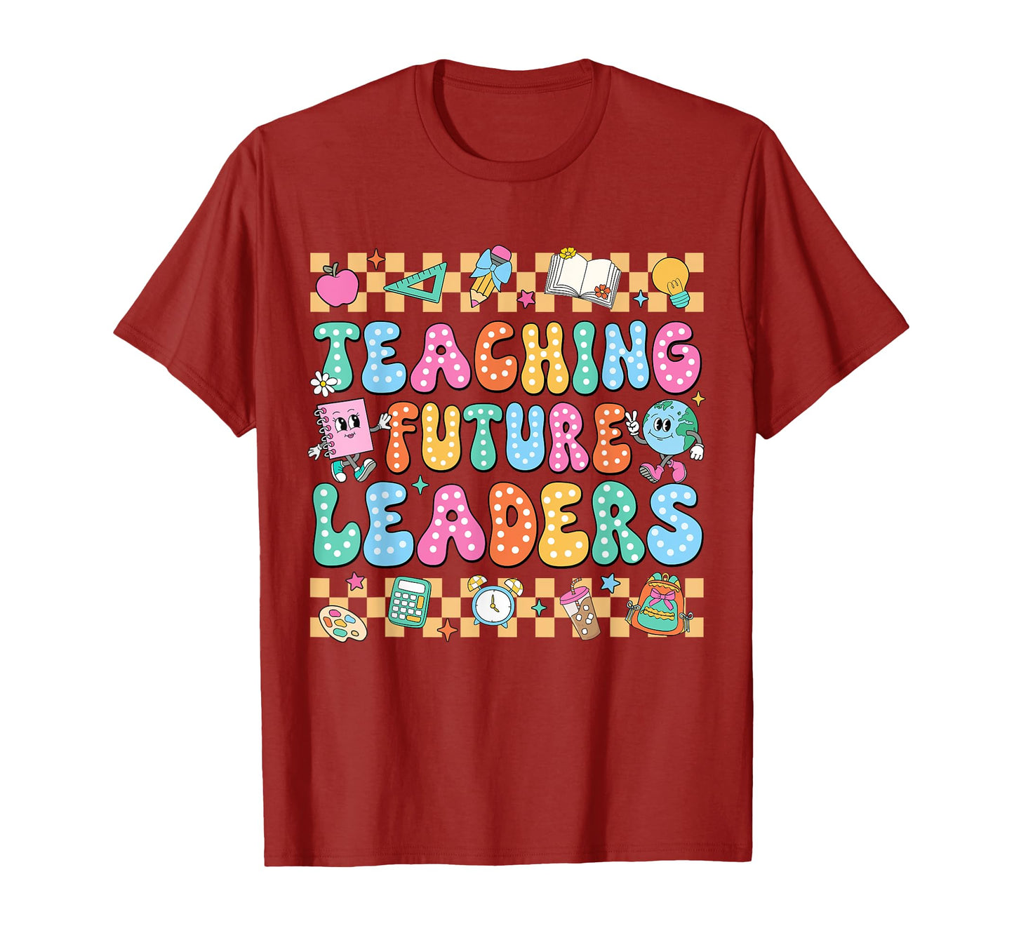 Teaching Future Leaders Back To School Groovy Teacher Kids T-Shirt