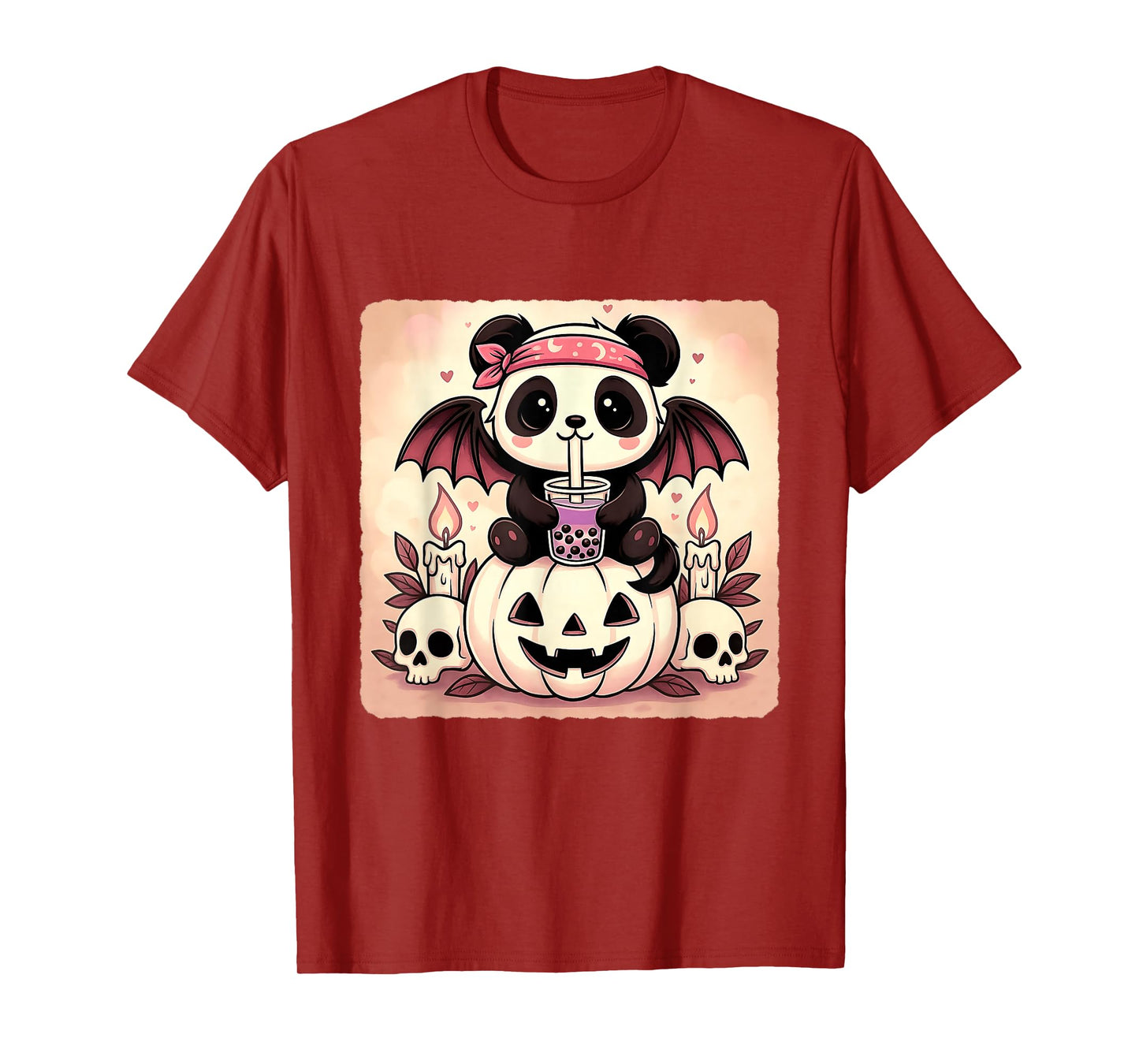 Panda Bat Kawaii Pastel Goth Creepy Cute Skeleton T-Shirt