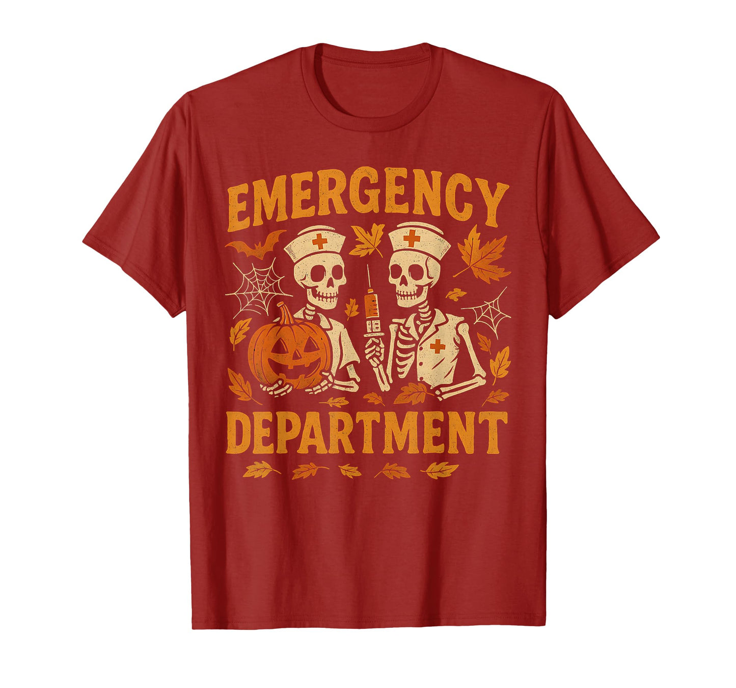 Emergency Department Skeleton Pumpkins ER RN Nurse Squad T-Shirt