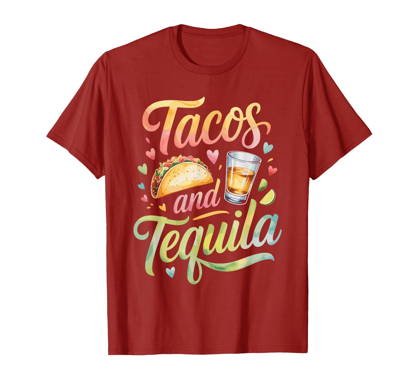 Watercolor Tequila and Tacos Lover T-Shirt