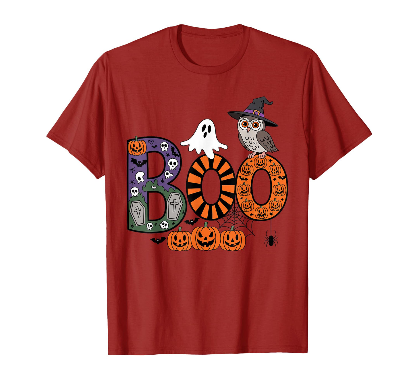 Cute Boo Ghost Pumpkin Owl Funny Halloween for Toddler Kids T-Shirt
