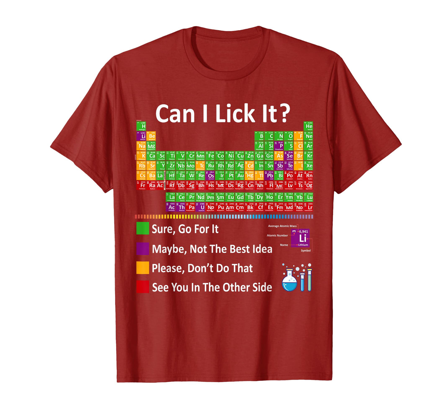 Can I Lick It Periodic Table Chart Science Teacher Cool meme T-Shirt