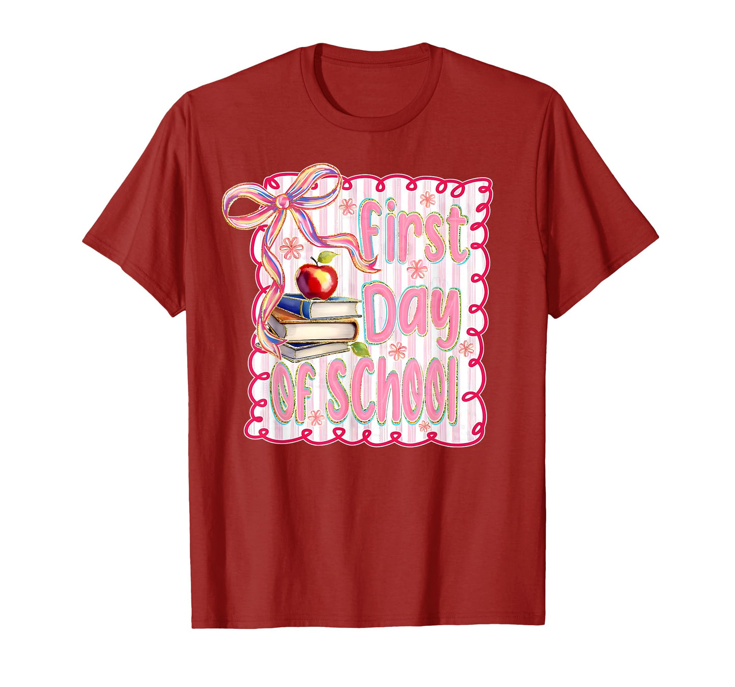 First Day Of School Coquette Bow Retro Back To School T-Shirt