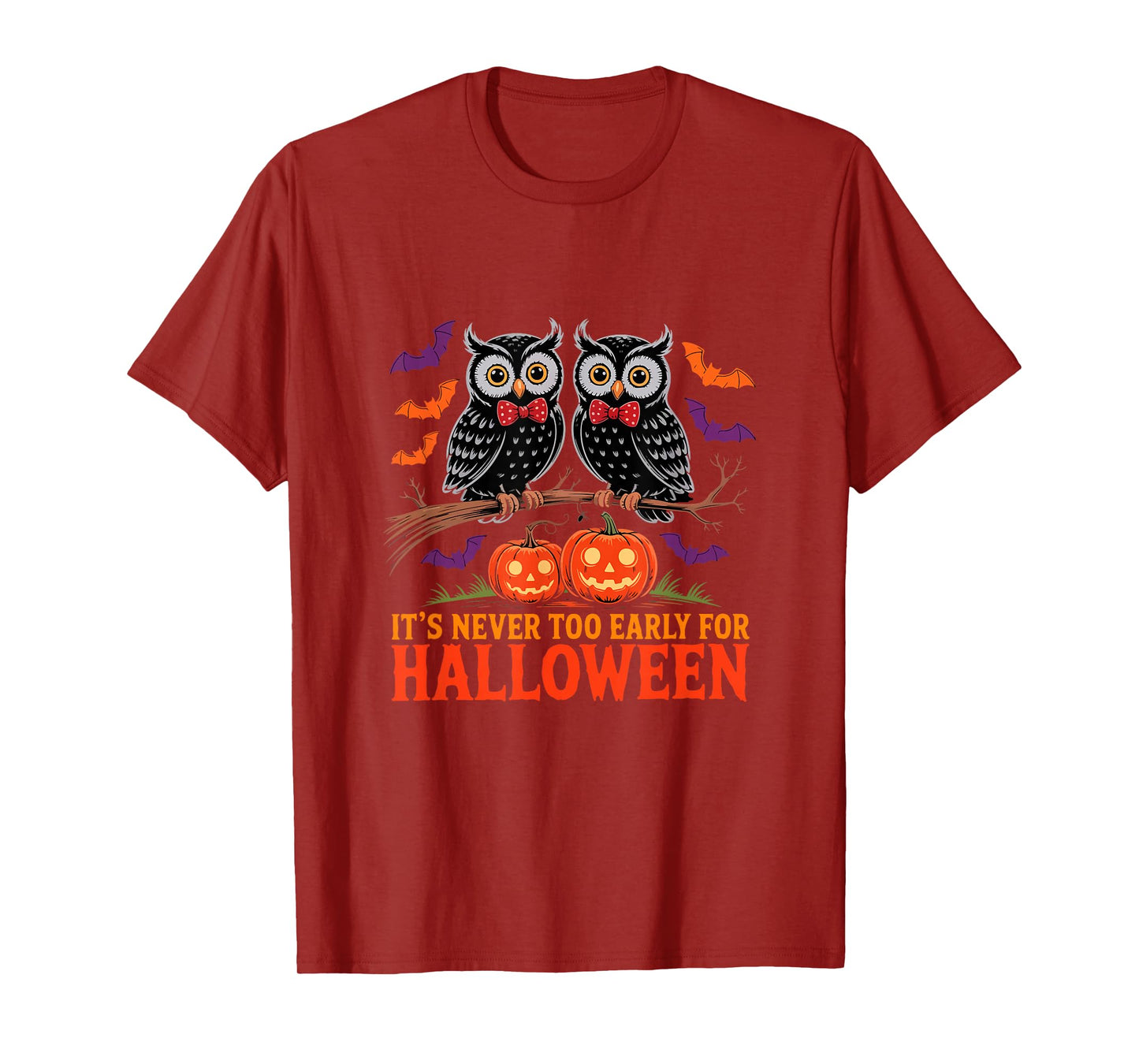 Not Too Early for Halloween Couple Owls Carved Pumpkins T-Shirt