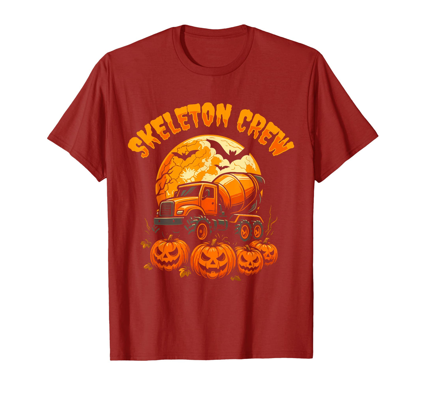 Skeleton Crew Concrete Crew Halloween Design T-Shirt