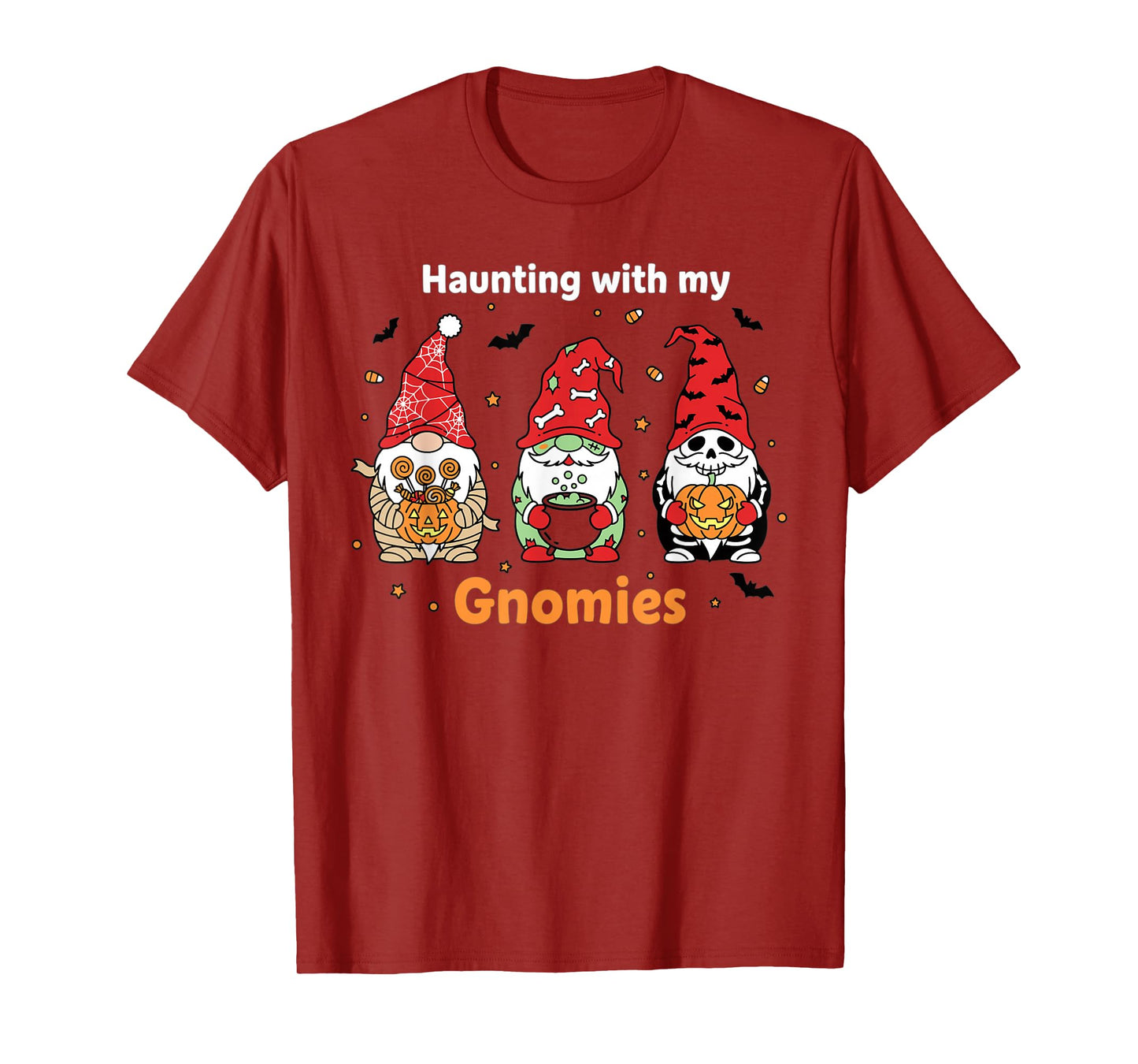 Halloween Gnomes Skeleton Potion Bones Candy Pumpkin T-Shirt