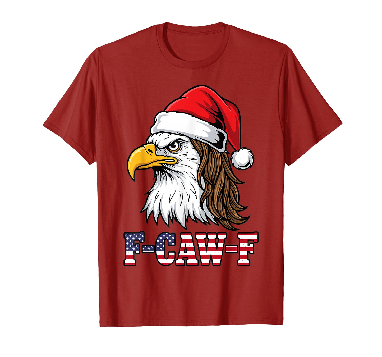 Christmas Eagle Santa Hat Patriotic F Caw F Design T-Shirt