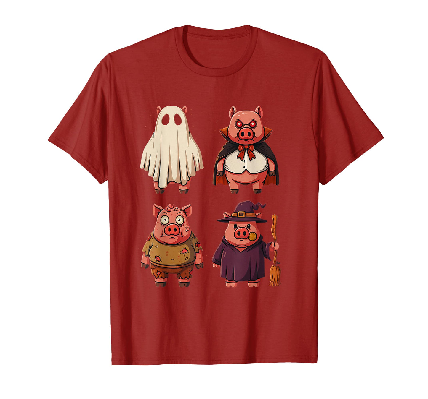 Funny Pig Ghost Witch Zombie Halloween Costume Boys & Girls T-Shirt