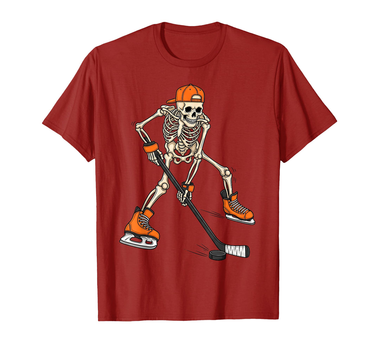 Skeleton Ice Hockey Halloween Costume Gift for Men Women Kid T-Shirt