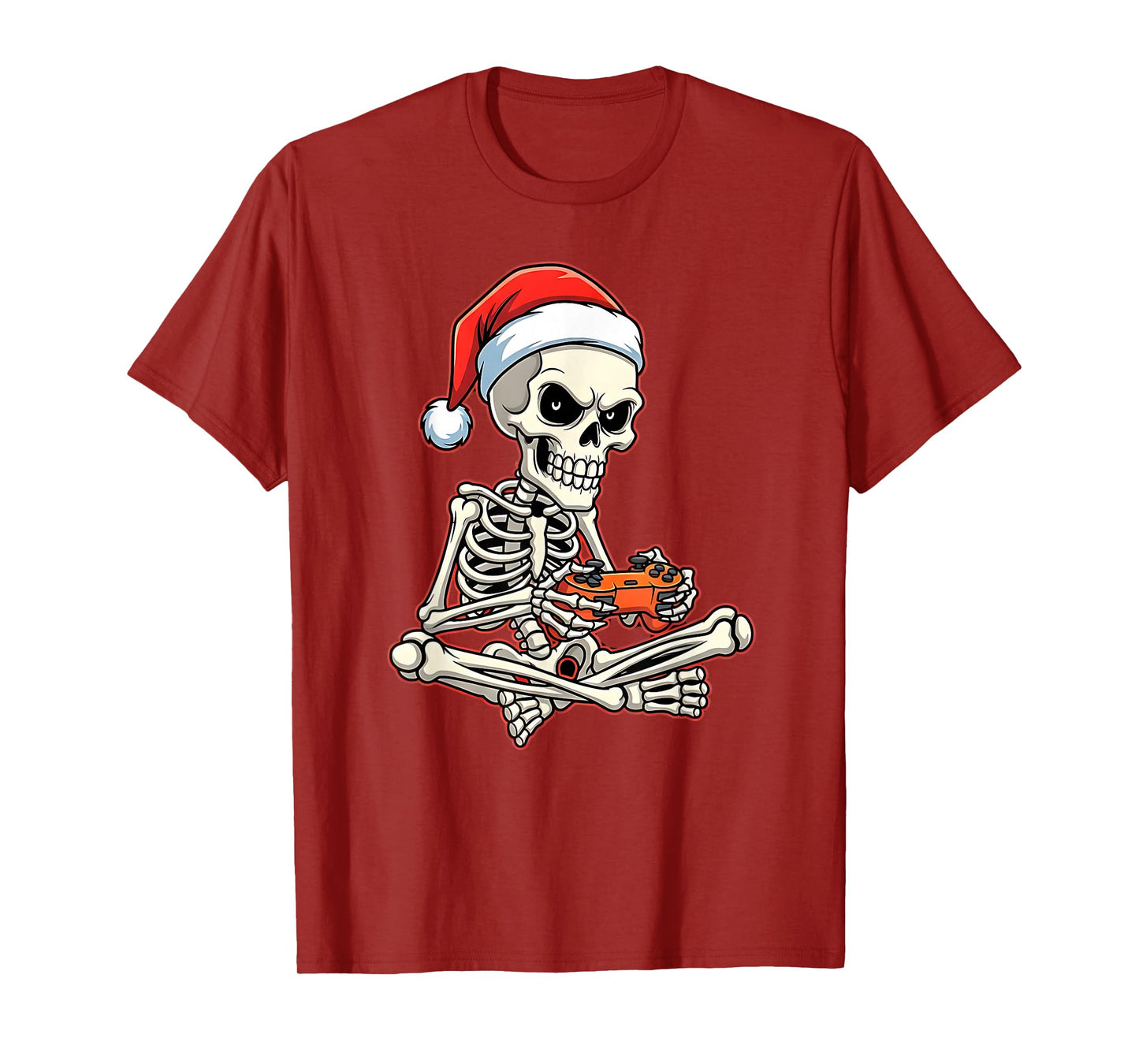 Christmas Skeleton Gamer Video Gaming Funny Skeleton T-Shirt