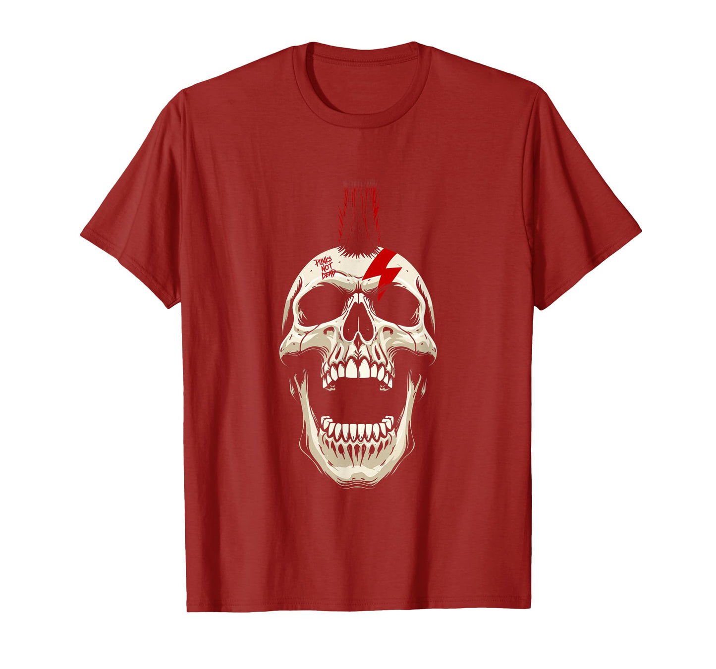 Skeleton Punk Skull Mohawk Rock Metal Culture Music T-Shirt