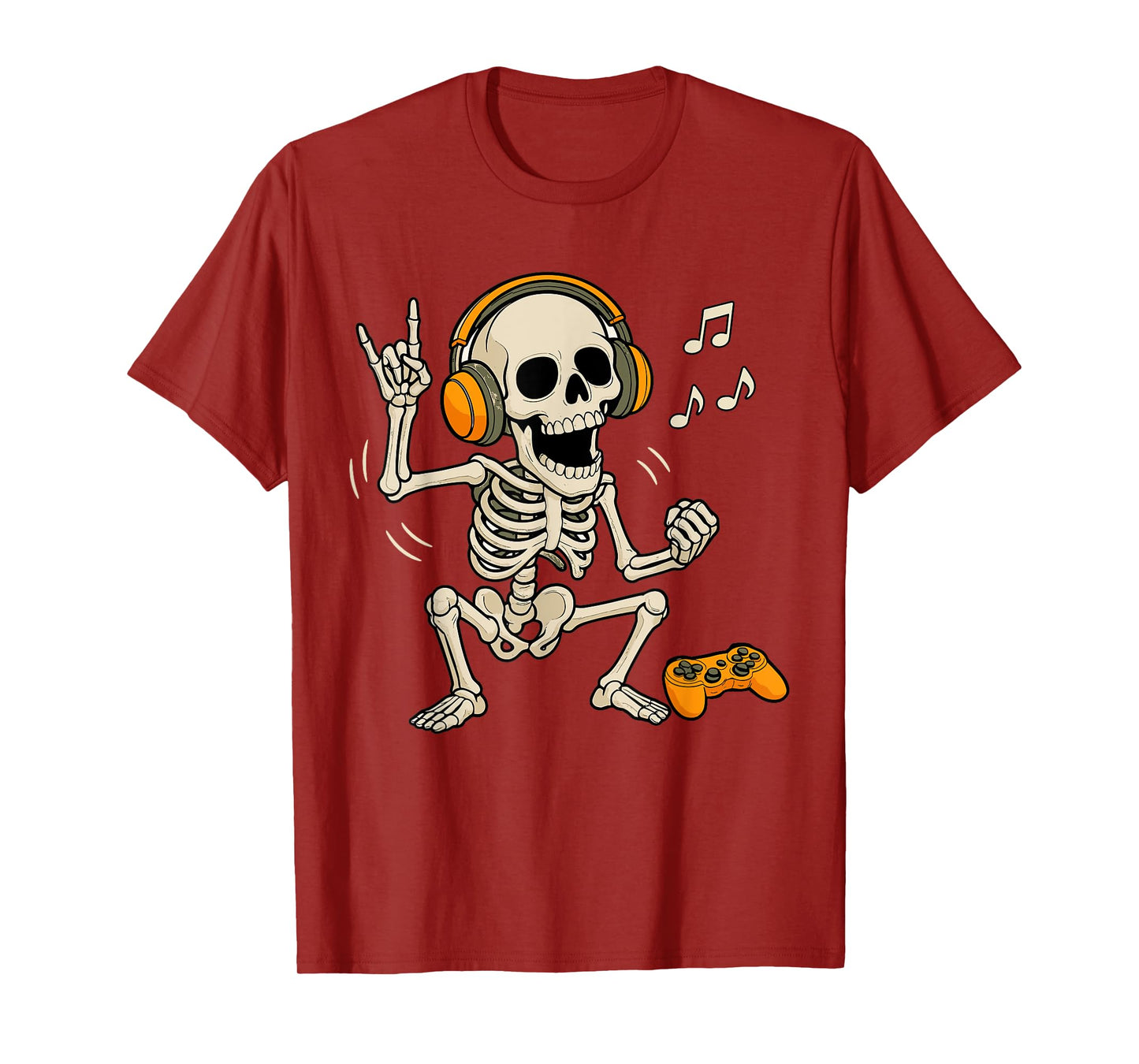 Halloween Skeleton Gamer Video Gaming Funny Skeleton Gaming T-Shirt