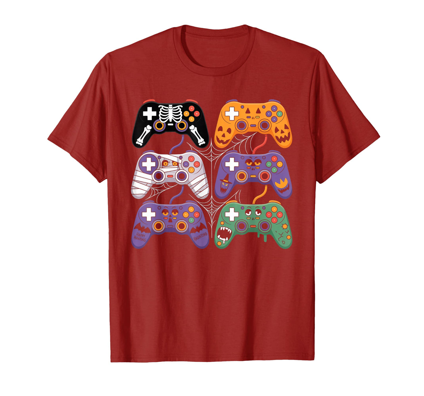 Halloween Skeleton Zombie Gaming Controllers Mummy Boys Kids T-Shirt