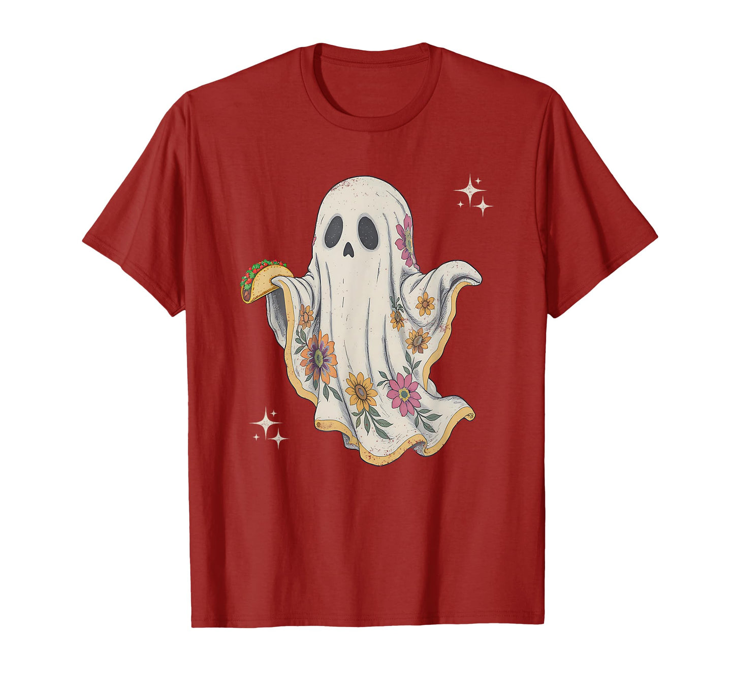Vintage Mexican Ghost Boo Taco Cute Retro Halloween Costume T-Shirt