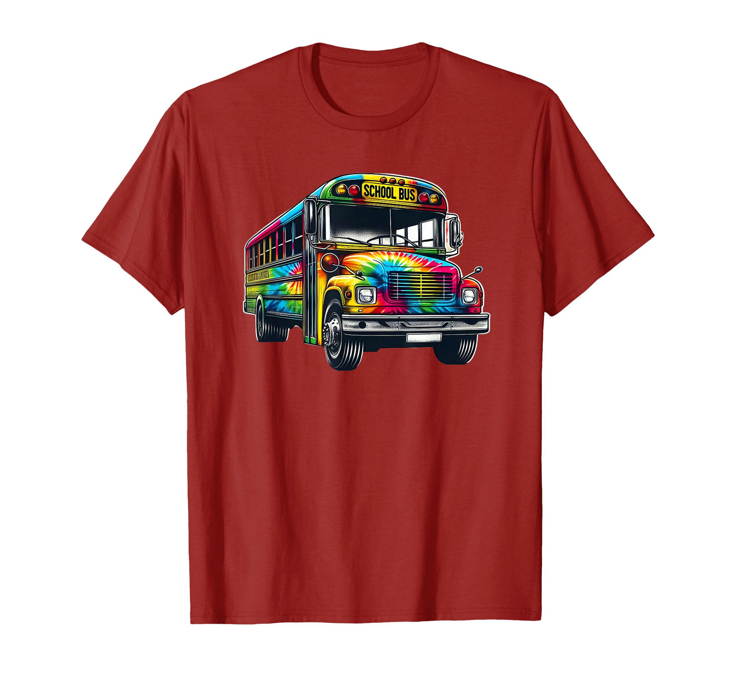 Cool Colorful Tie Dye School Bus Graphic Bus Driver Teacher T-Shirt for Men Women Kids