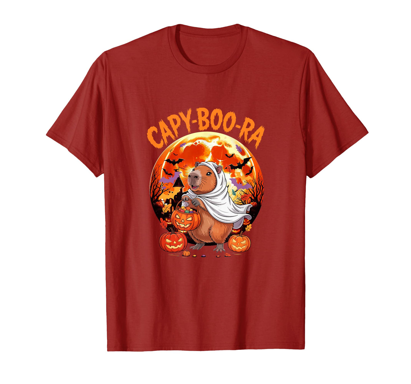 Capy-Boo-ra Halloween Moon Costume Capybara Cosplay Boo T-Shirt
