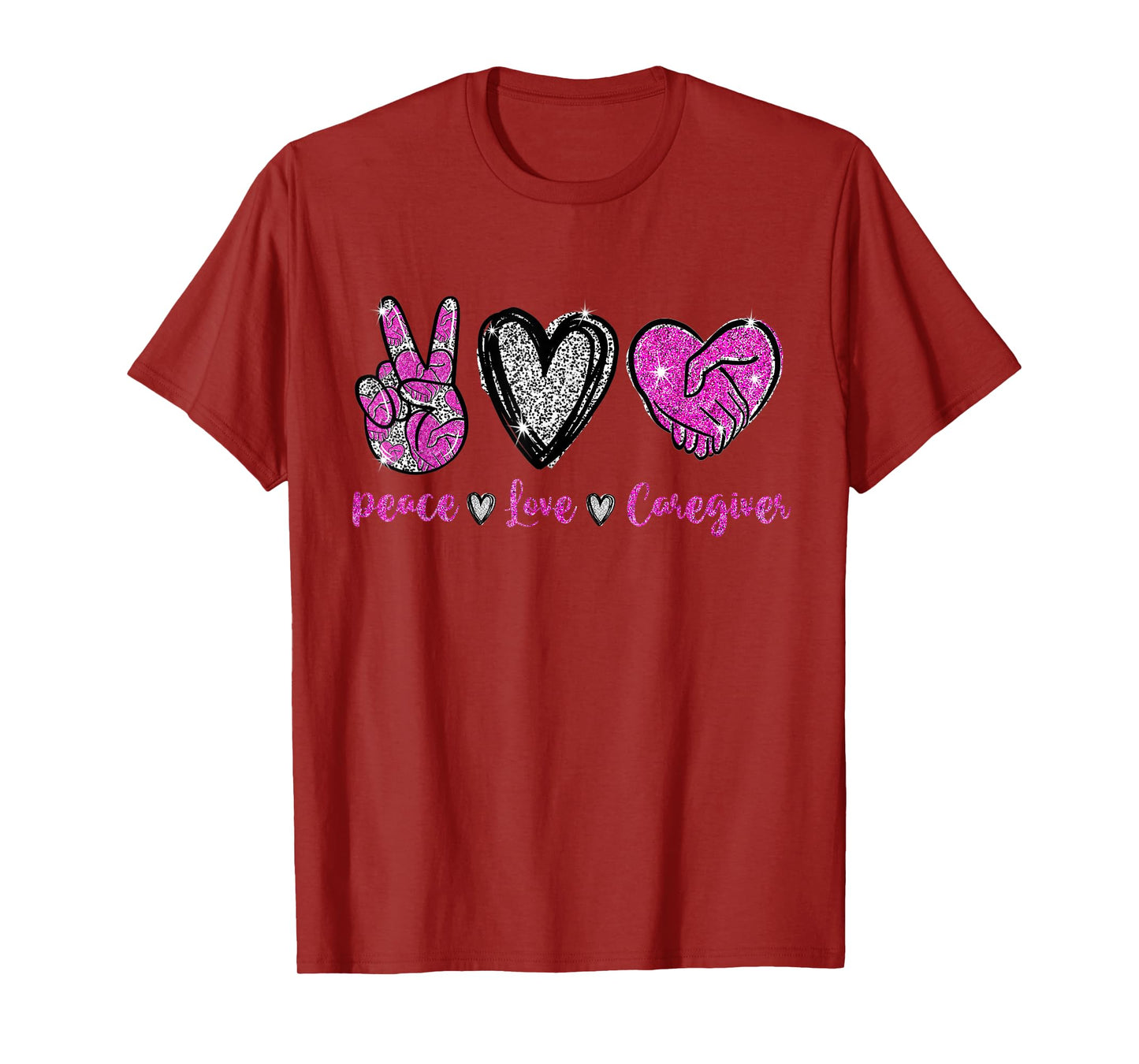 Peace Love Caregiver - Cute Caregiver Life Nurse T-Shirt