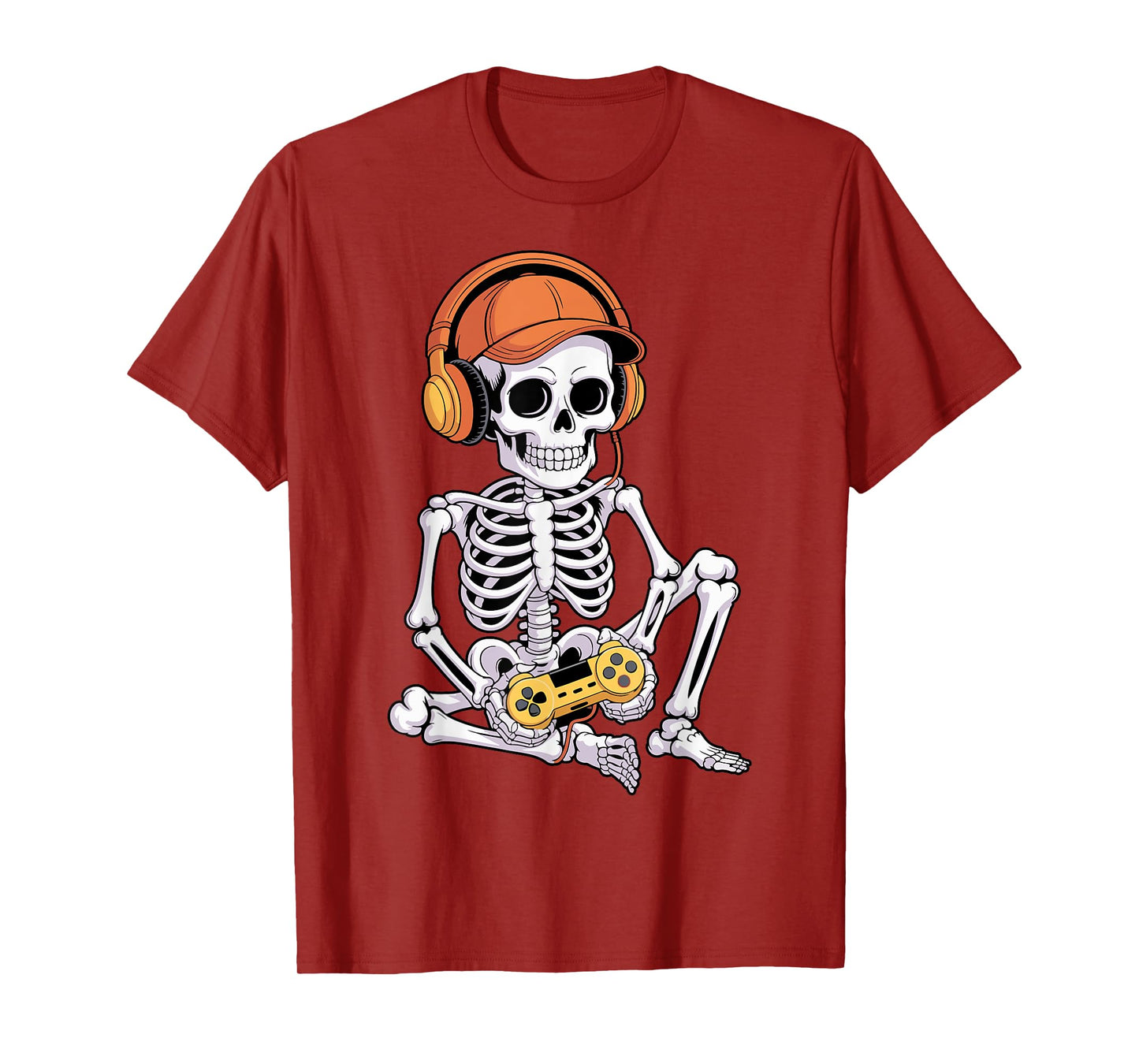 Skeleton Gamer Headphones Player Gaming Enthusiast T-Shirt