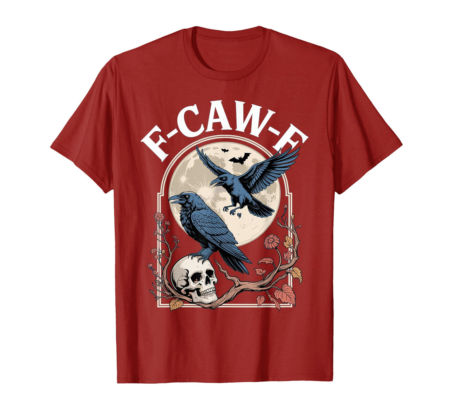 Funny Raven Skull Moon F-Caw-F Crow T-Shirt