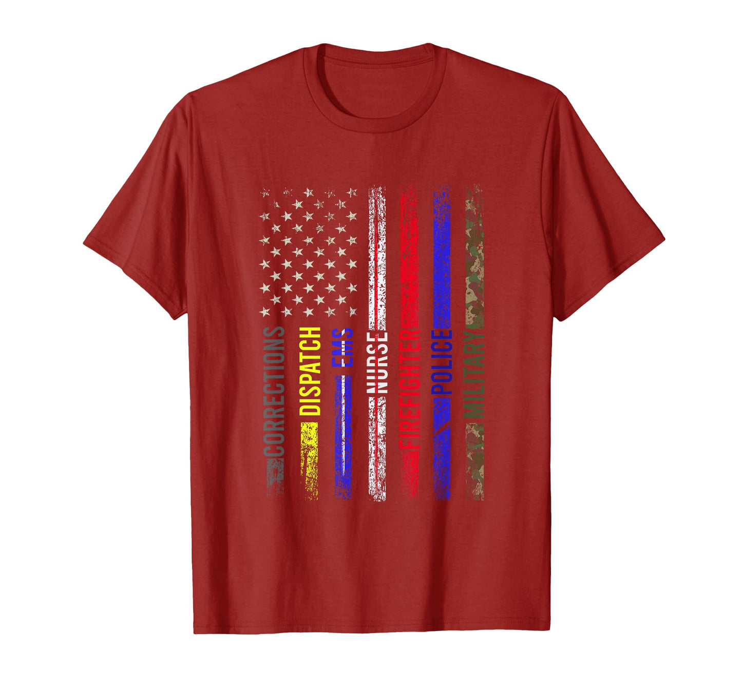 First Responder - Front Line Workers - US Flag - Patriotic T-Shirt for Women Men