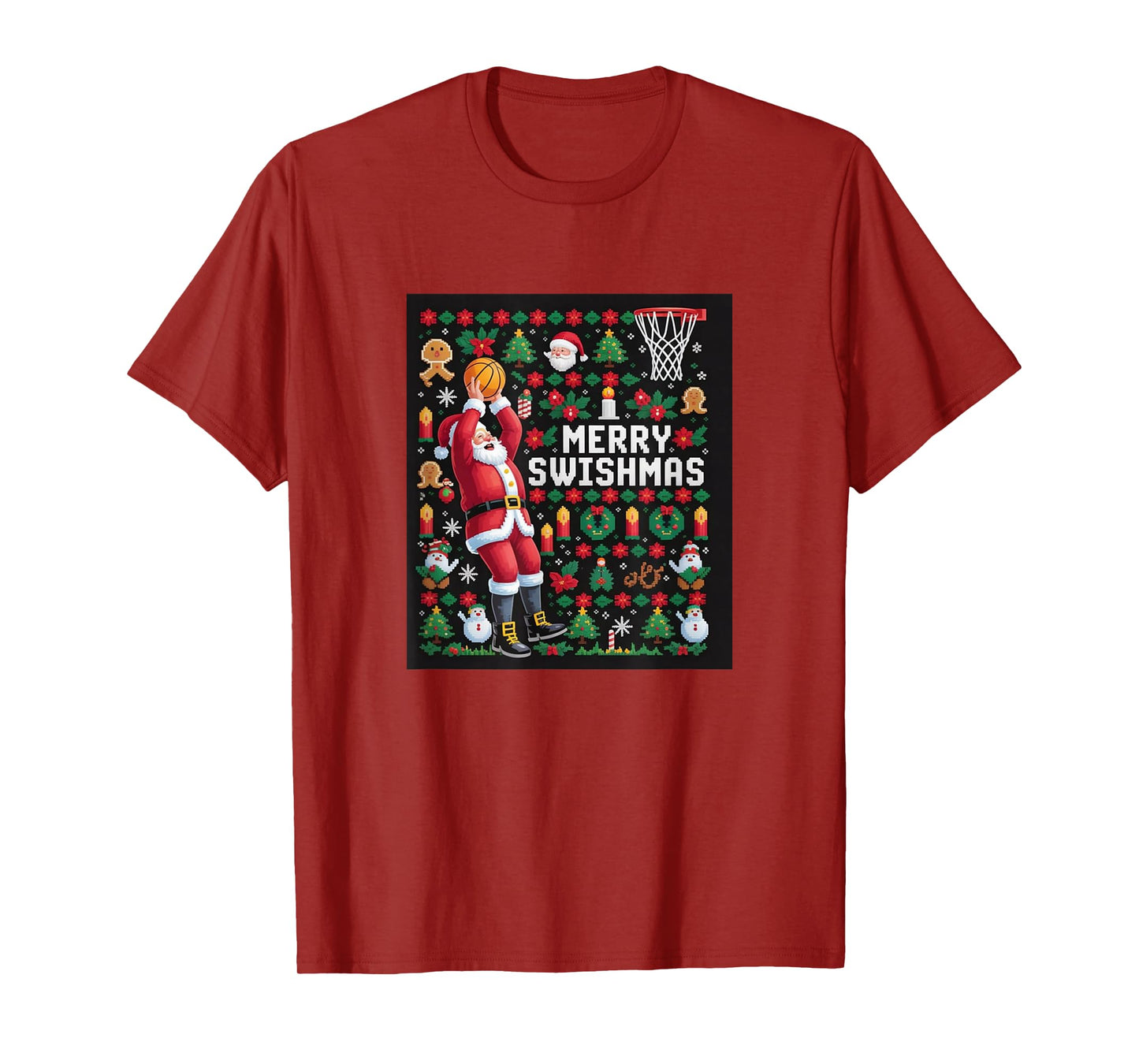 Merry Swishmas – Funny Basketball Christmas T-Shirt