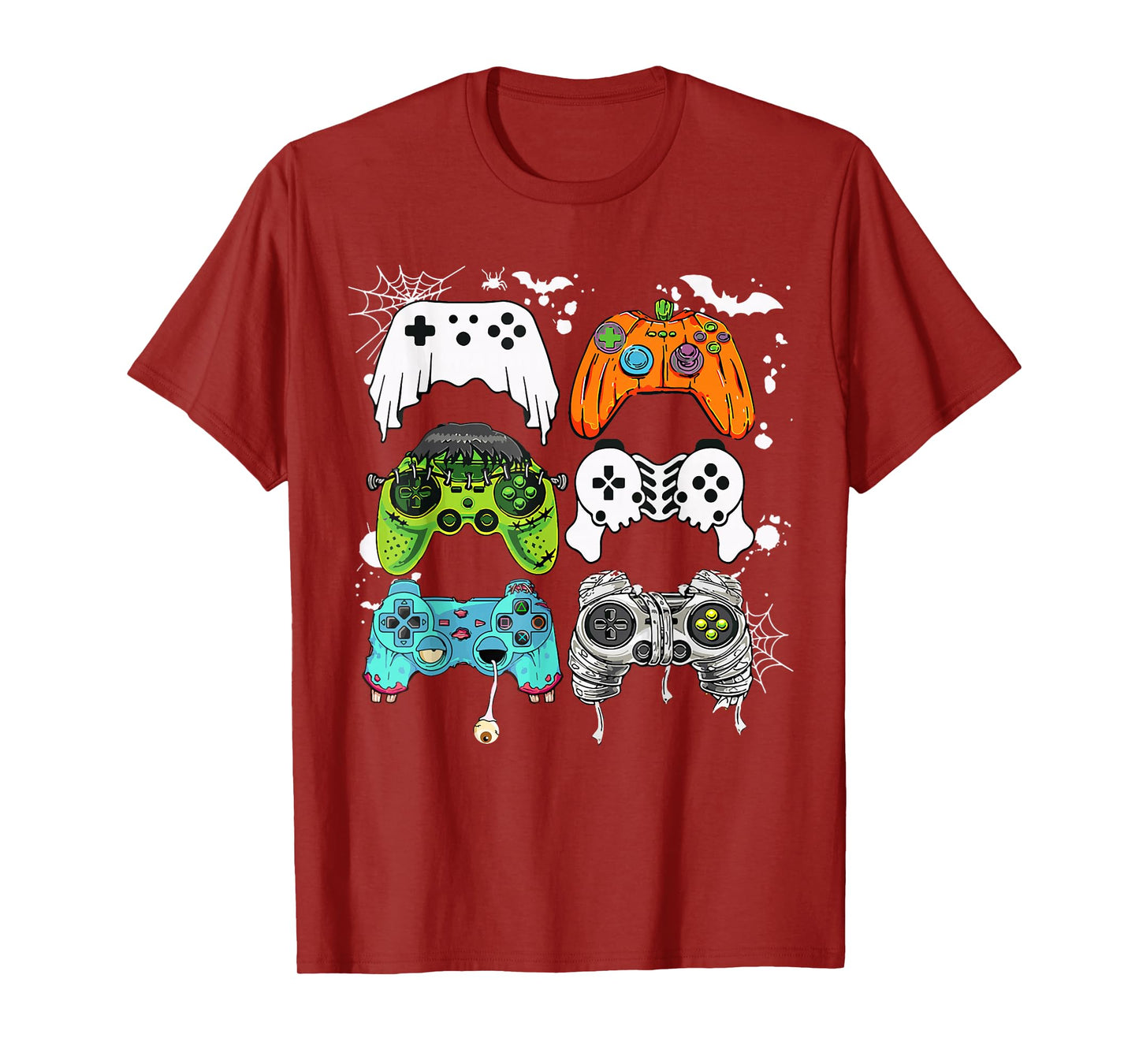 Halloween Skeleton Zombie Gaming Controllers Mummy Boys Kids T-Shirt