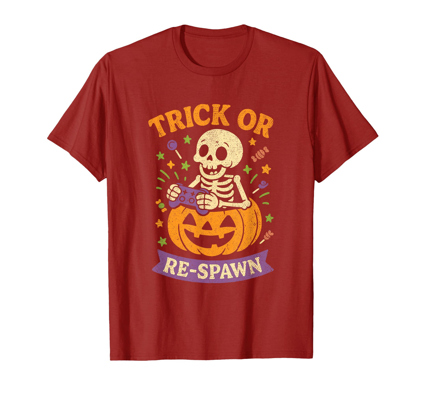 Halloween Skeleton Gamer T-Shirt