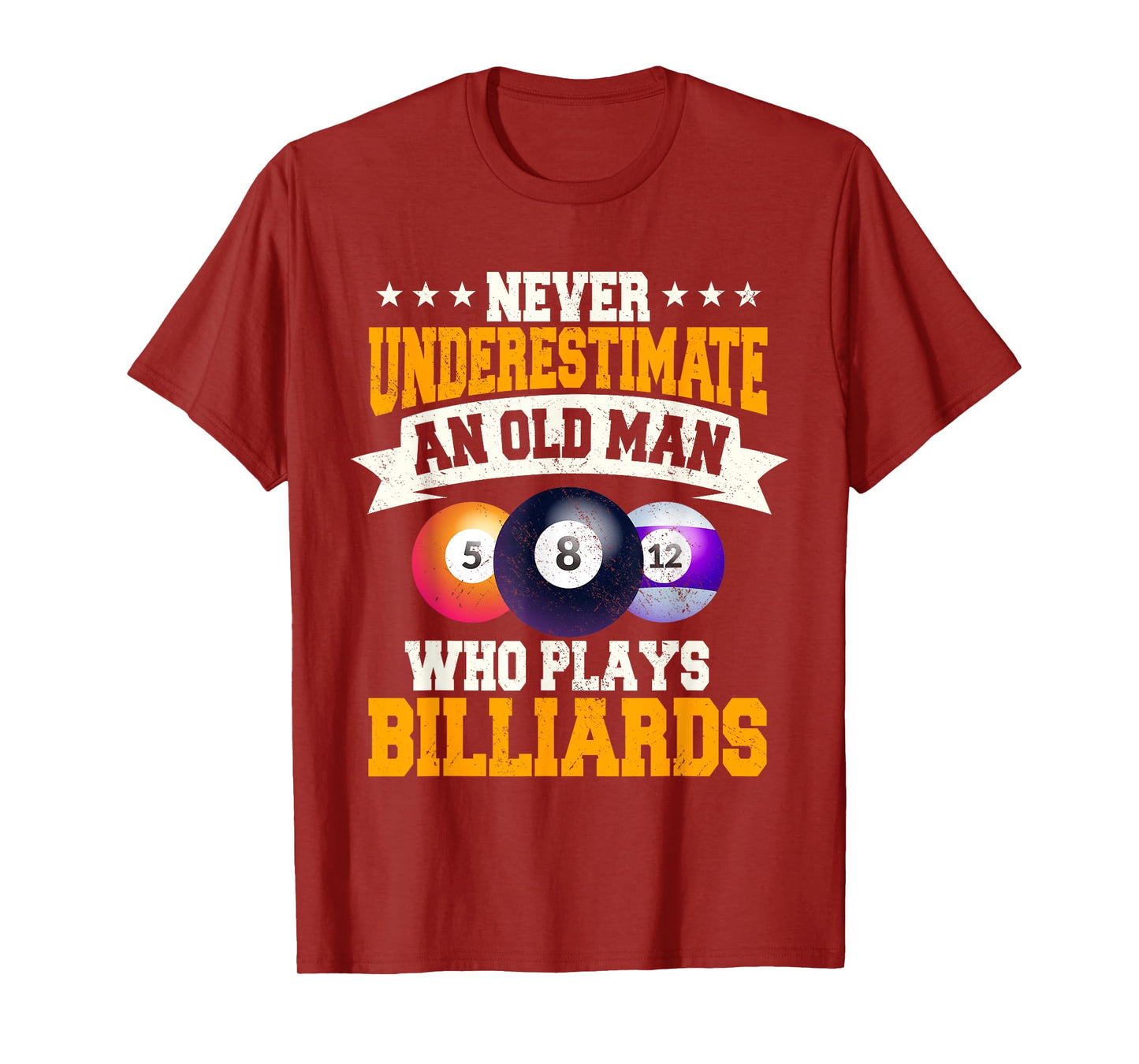 Never Underestimate An Old Man Who Plays Billiards T-Shirt