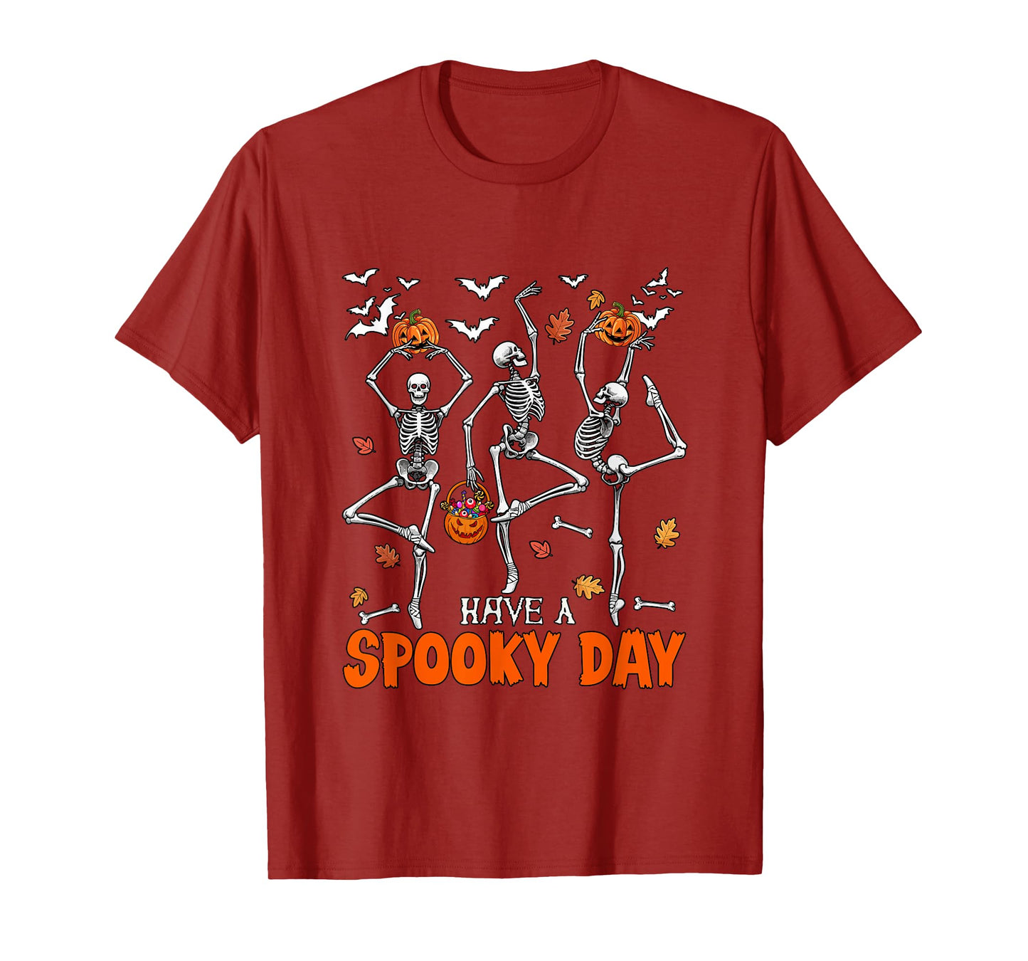 Have A Spooky Halloween Day Three Funny Skeletons Dancing T-Shirt
