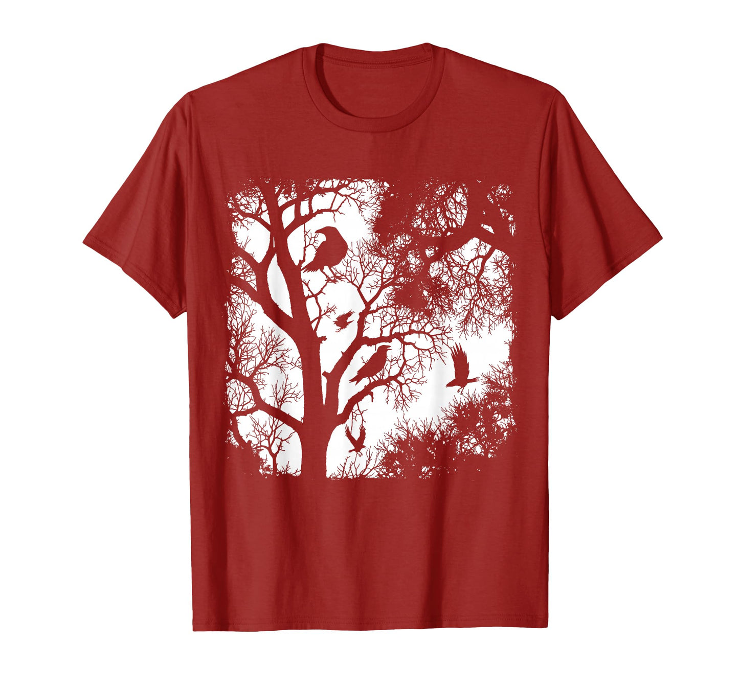 Gothic Raven F Caw F Tree Halloween Dark Forest Aesthetic T-Shirt