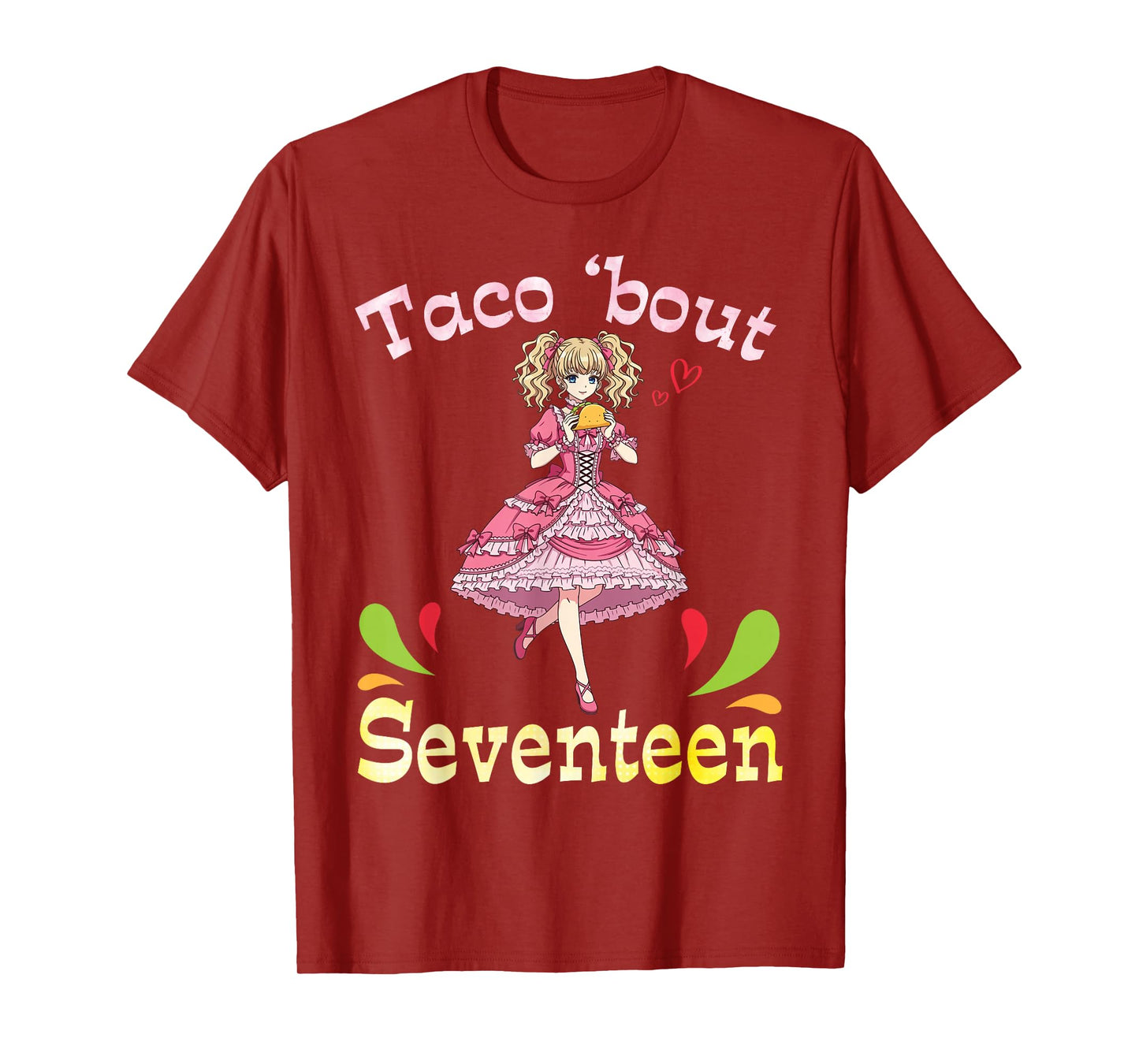 Cute Girl and Tacos I Taco Bout Seventeen Years Old Birthday T-Shirt
