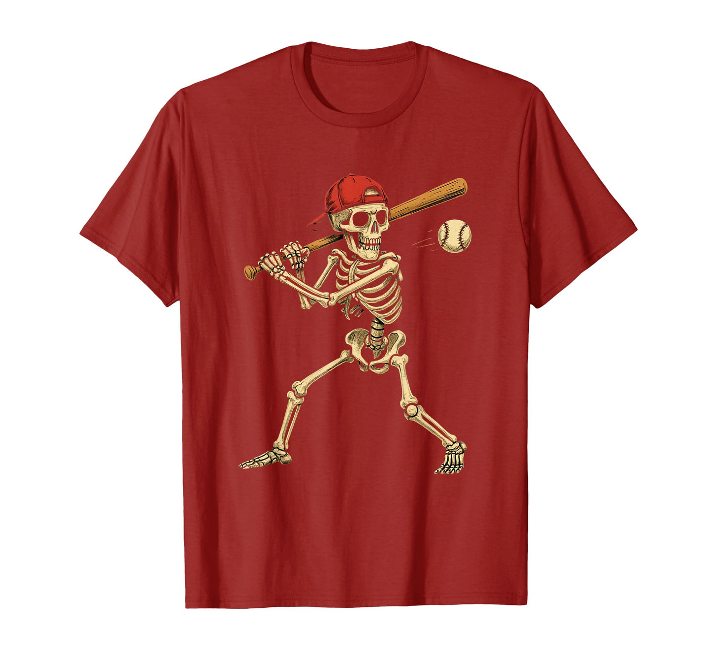 Skeleton Baseball Bat Funny Halloween Baseball Lovers T-Shirt
