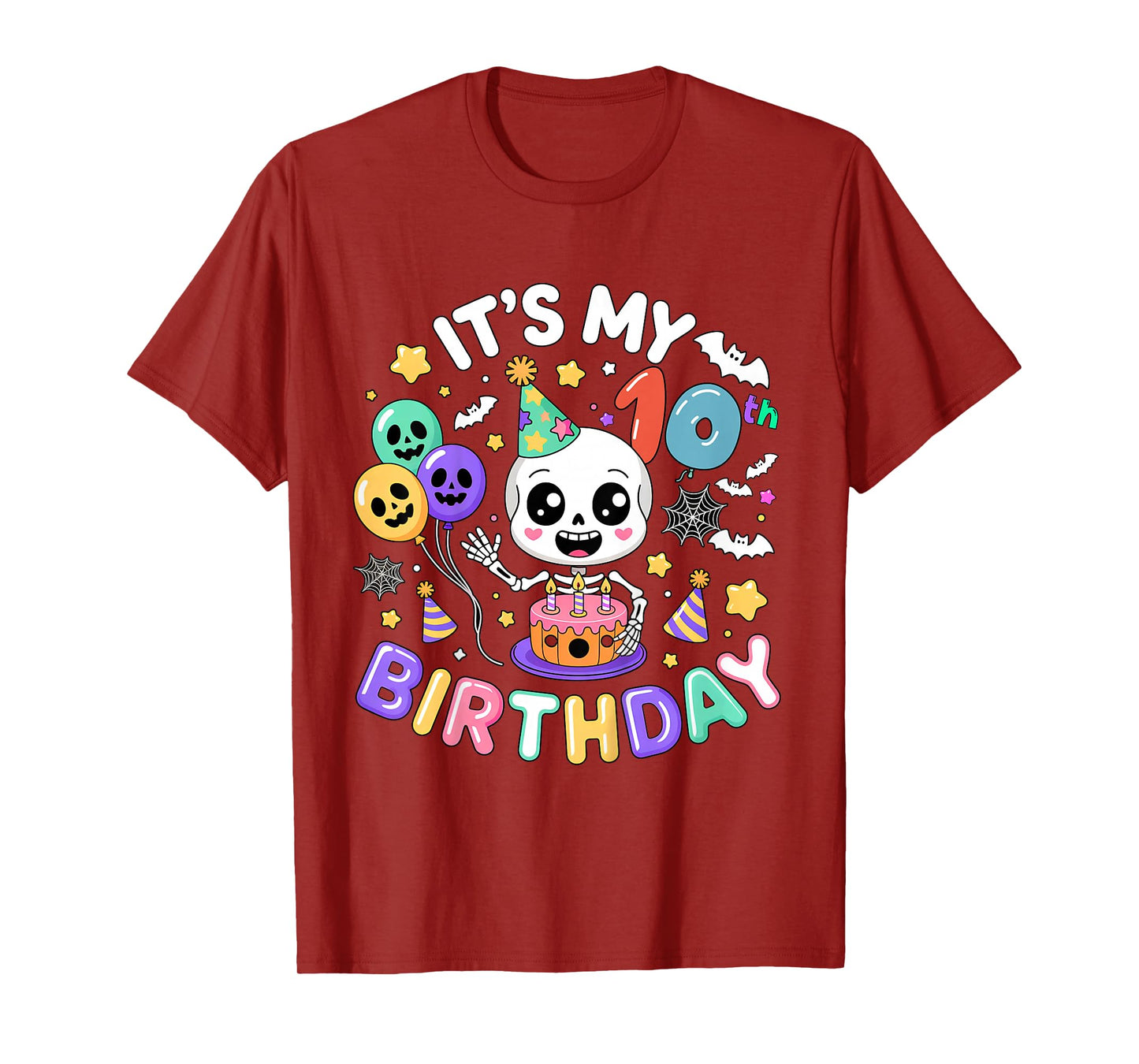 Its My 10th Birthday Skeleton Halloween Toddler Boy Girl T-Shirt