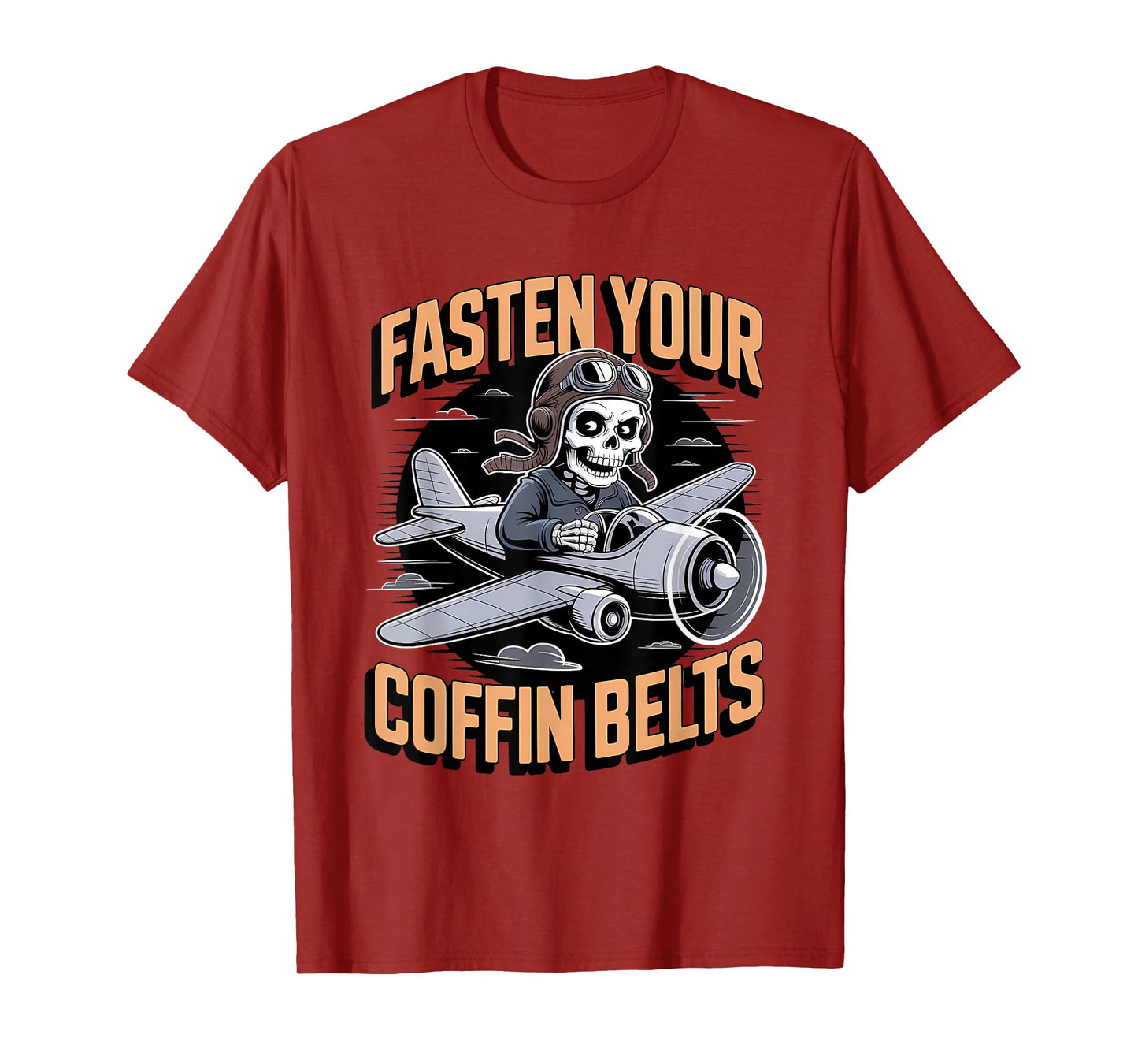 Skeleton Airline Pilot Halloween Funny Spooky Flight T-Shirt