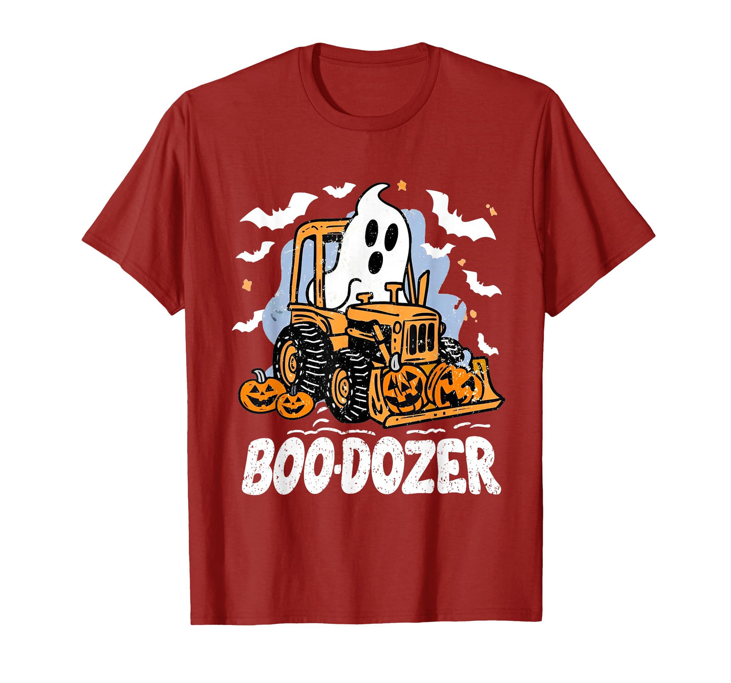 Boo-Dozer Ghost Halloween Construction Trucks Kids Boy T-Shirt