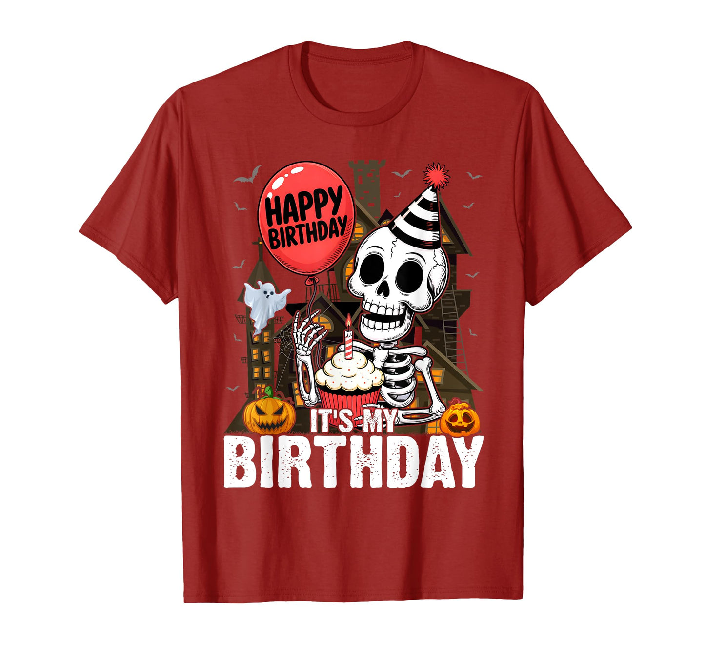 It's My Birthday Halloween Funny Costume Skeleton Skull T-Shirt