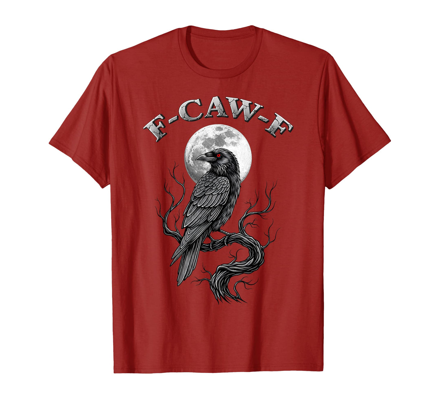 Black Crow, F-Caw-F Funny Black Bird Moon Gothic Adult Humor T-Shirt